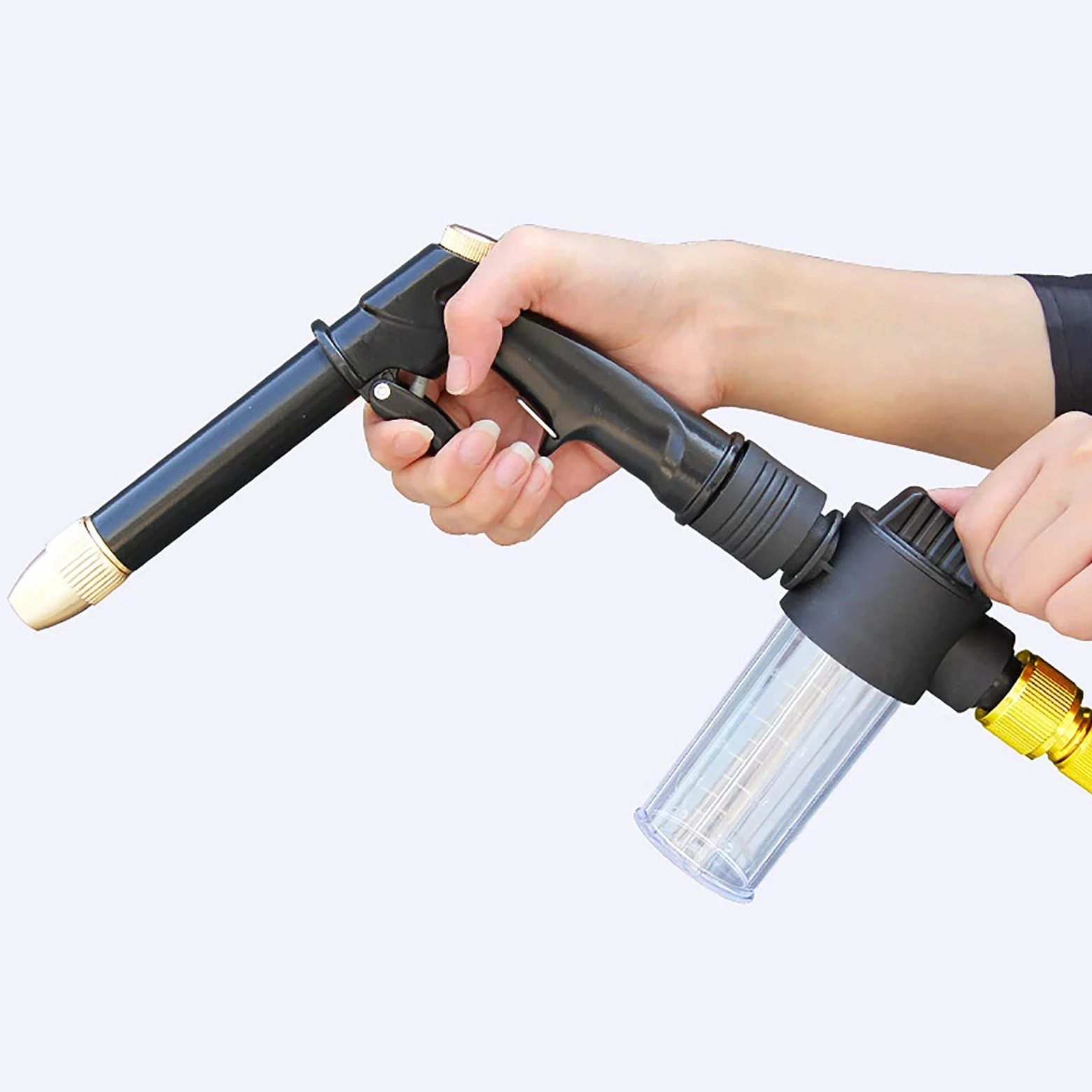 Pistola Pulverizadora para Riego Arma de agua lavado autos Guía portátil Pistola alta presión con manguera 5m para Limpiar Riego