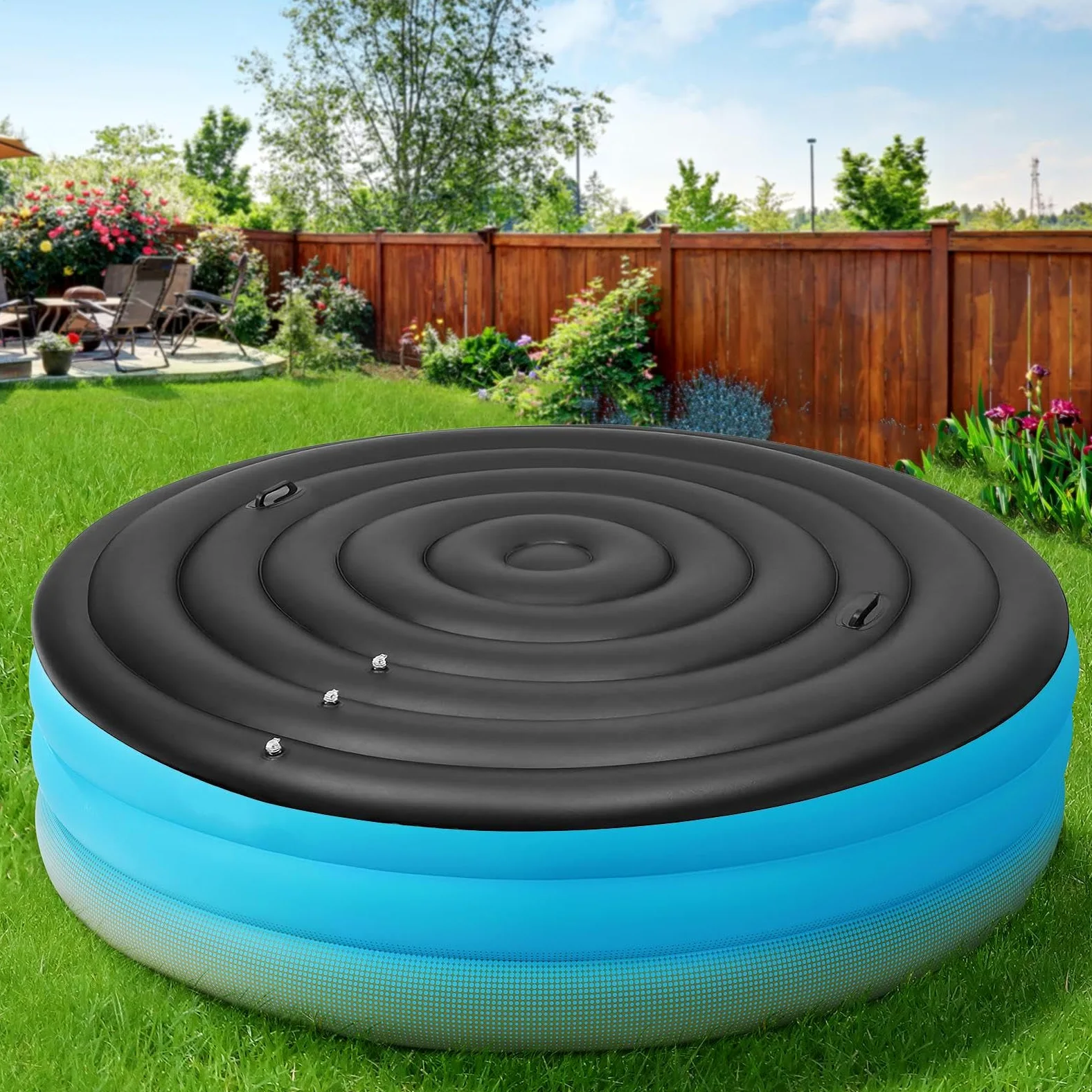 Cubierta para bañera de hidromasaje Hinchable Protector de Bañera Inflable | Protector Térmico de para Patio Jardín Apartamento Camping Baño Terraza Interior Exterior