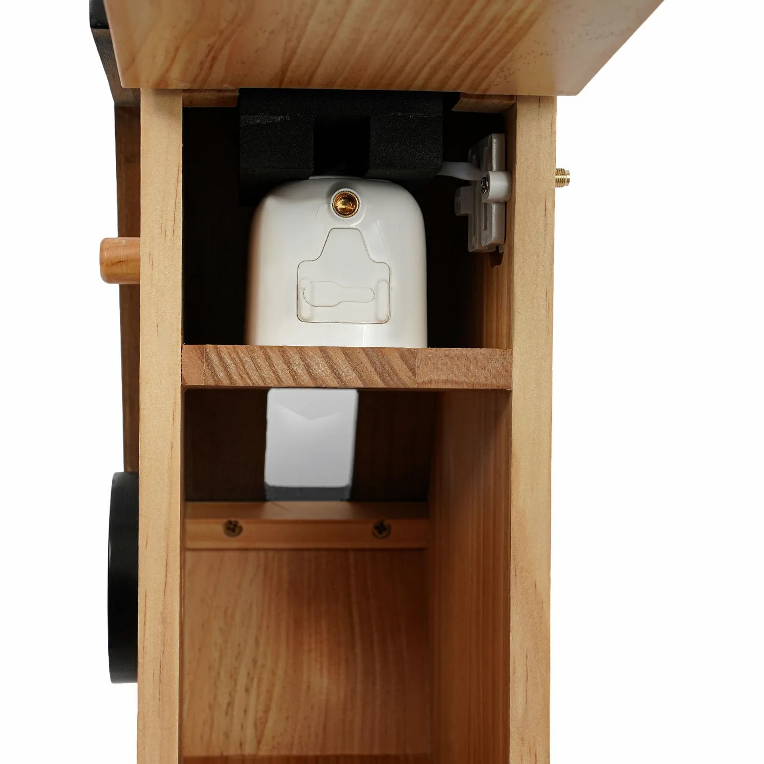 Casa de pájaros inteligente de madera, A/B/C con energía solar, nido para pájaros con detección de IA, casa de pájaros inteligente con cámara ángulo de cámara dinámico de 45° para pájaros de jardín