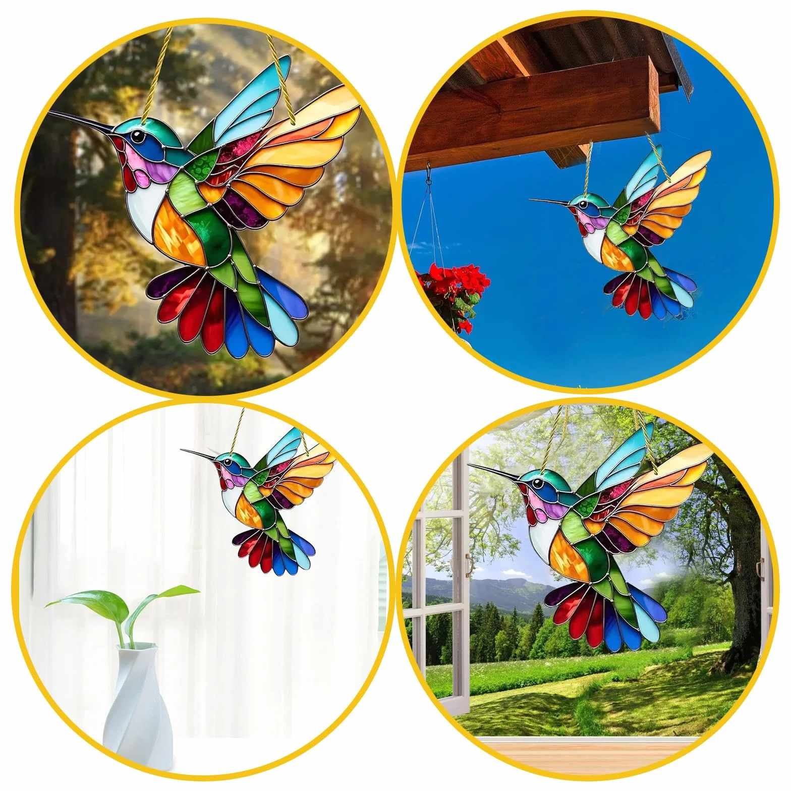 2 atrapa Soles decoración de Ventana decoración de jardín, atrapa luz, decoración de colibrí, decoración de Ventana Colgante Prisma atrapa Sol Moderno, decoración de Ventana Colgante de Verano