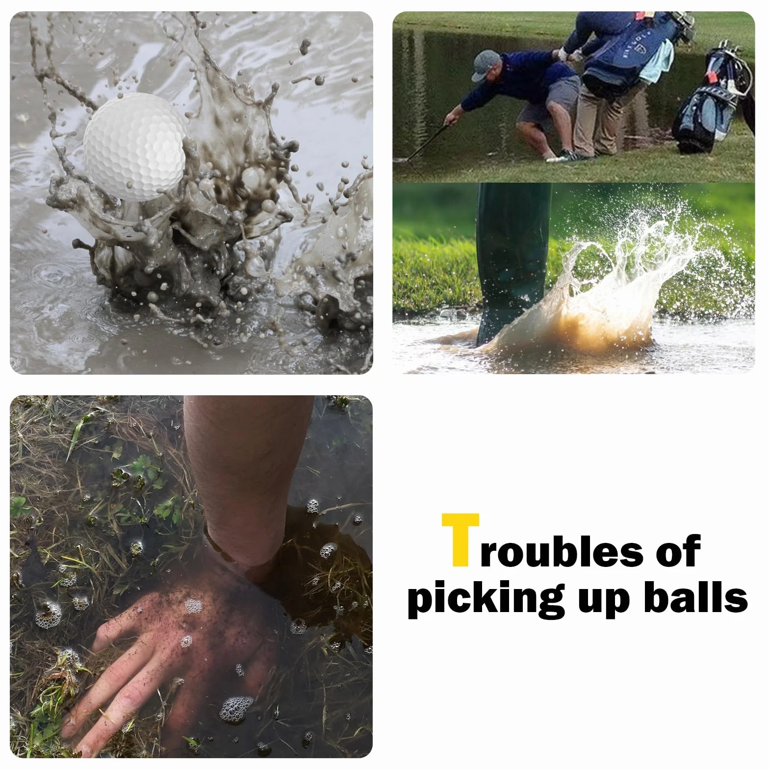 Ideal Swan Recogedor de Pelotas de Golf Retráctil Telescópico de Acero Inoxidable