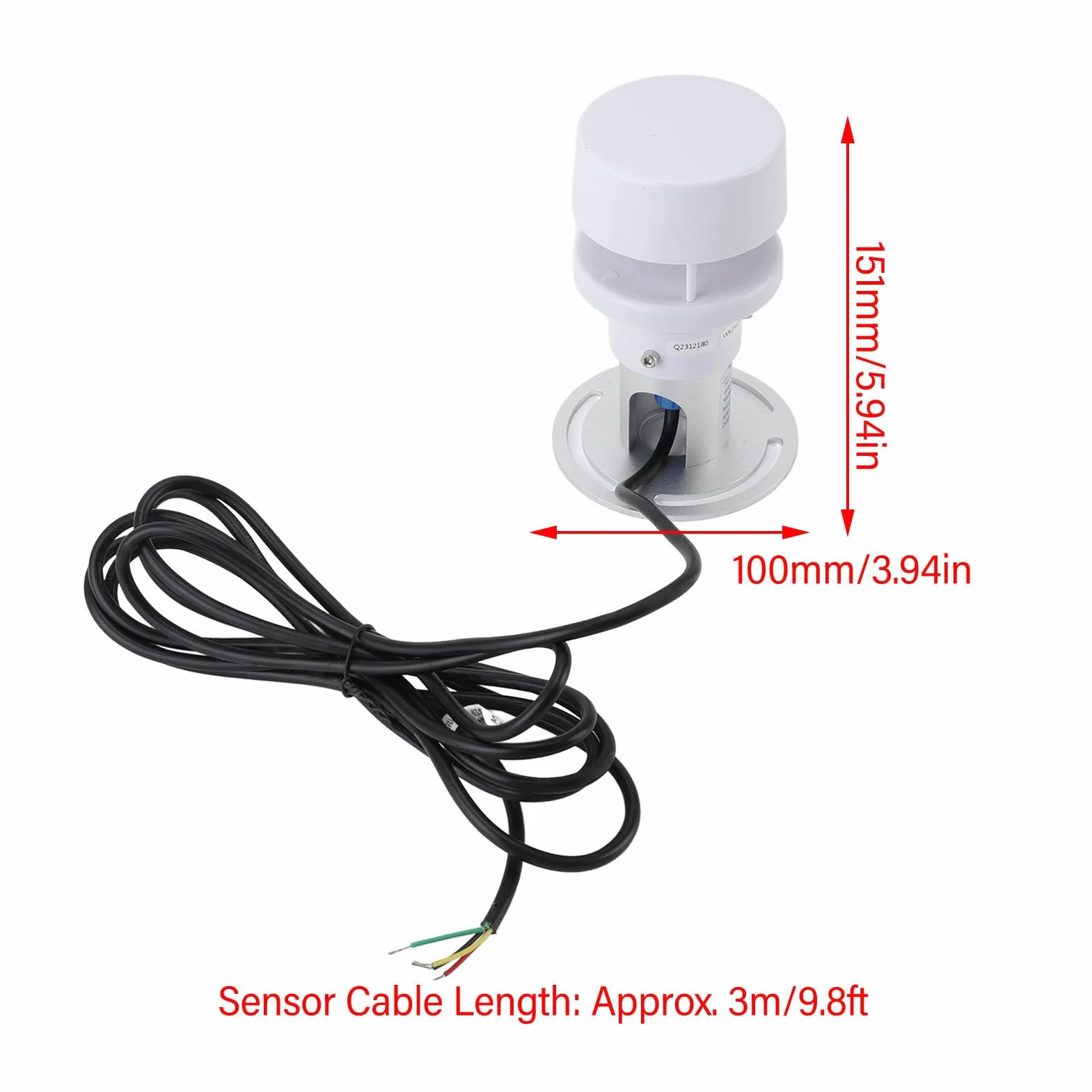 Acouto Sensor de Entorno Meteorológico, 5 en 1 RS485 para Monitoreo de Presión de Humedad, Temperatura y Velocidad del Viento para Agricultura e Industria