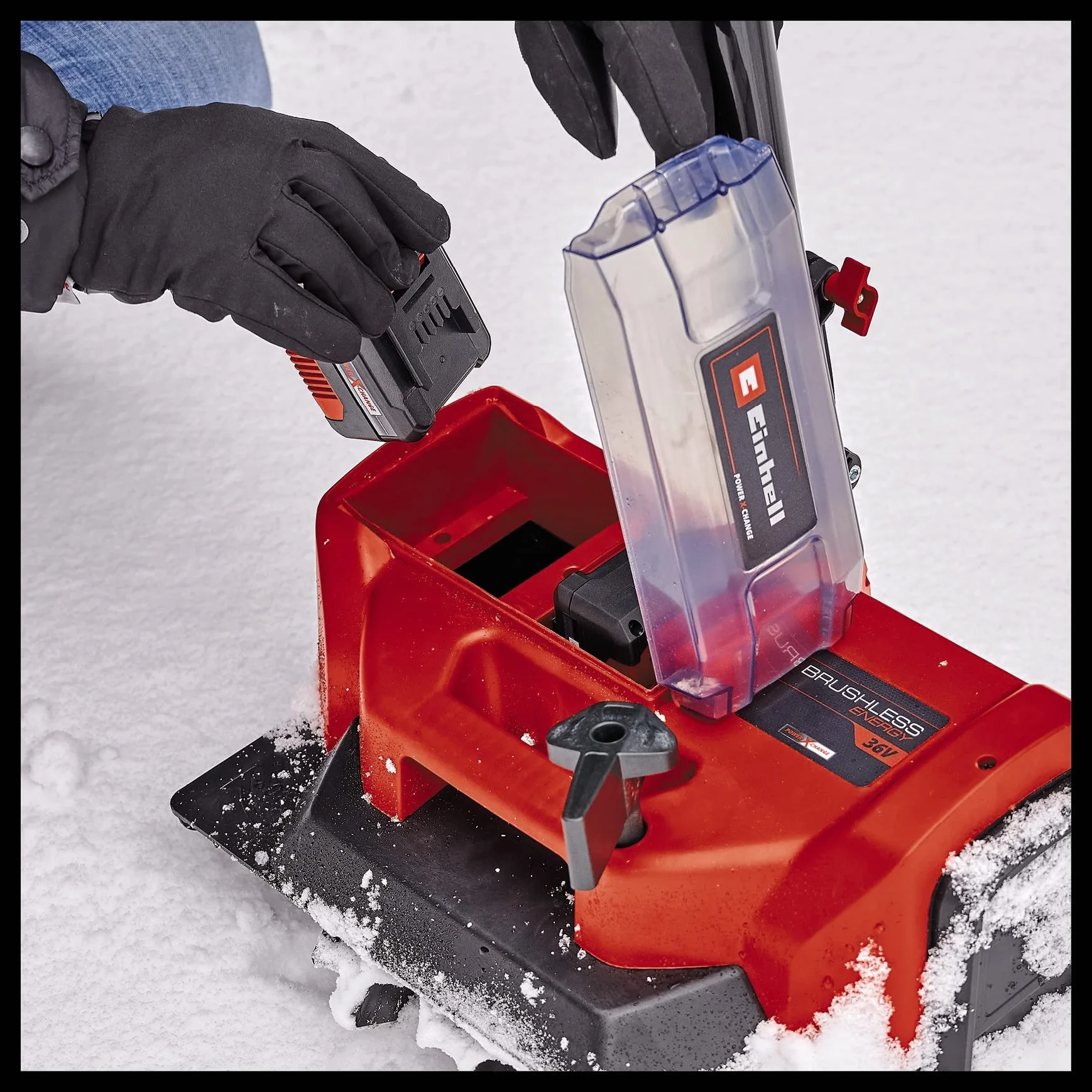 Einhell GE-ST 36/40 Li E-Solo Power X-Change - Extractor de Nieve con batería (Ion de Litio, 36 V, Ancho de Trabajo 40 cm, Altura máxima de la Nieve 20 cm, Entrega sin baterías y sin Cargador)