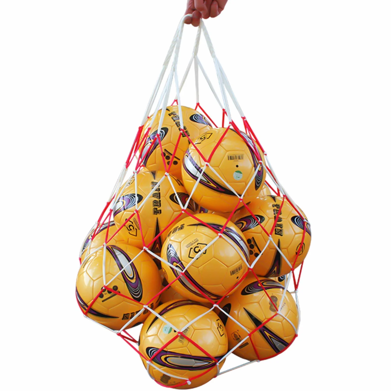 Bolsa de almacenamiento de baloncesto voleibol fútbol malla cordón multi bolas 2 tamaños