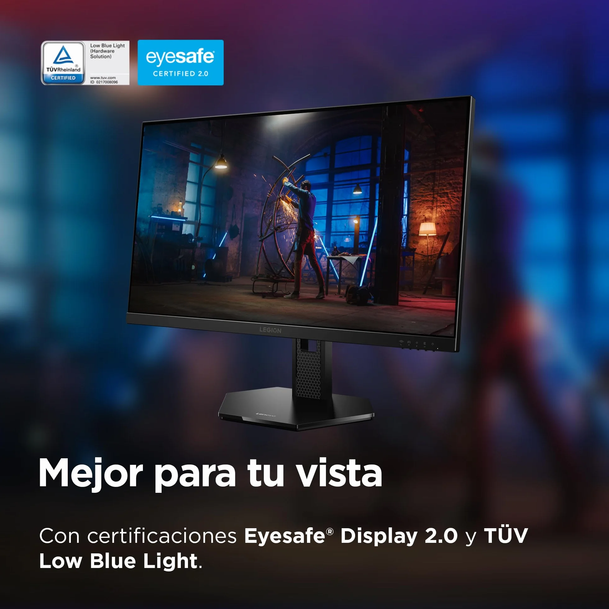 Lenovo Legion 27Q-10 27" Monitor Gaming QHD IPS 240 Hz 0.5 ms HDMI 2.1 DP 1.4 G-Sync FreeSync Premium Negro