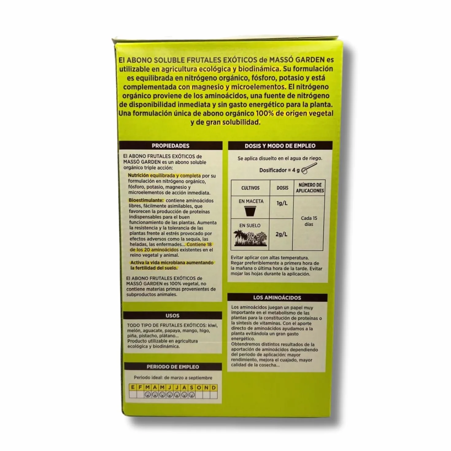 Abono Frutales Exóticos Soluble Ecológico 400 g | Fertilizante NPK 8-7-6 + Magnesio para Aguacate, Kiwi, Mango, Papaya, Kaki y Physalis | Máxima Floración y Frutos de Calidad ECO | Nexum Market
