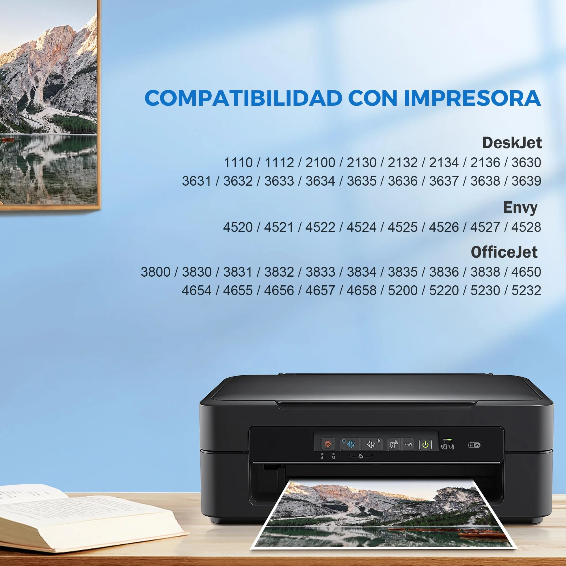 Cartuchos de Tinta Remanufacturado 302XL Compatible para HP Envy 4524 DeskJet 3630 OfficeJet 3831 5230 (2-Pack)