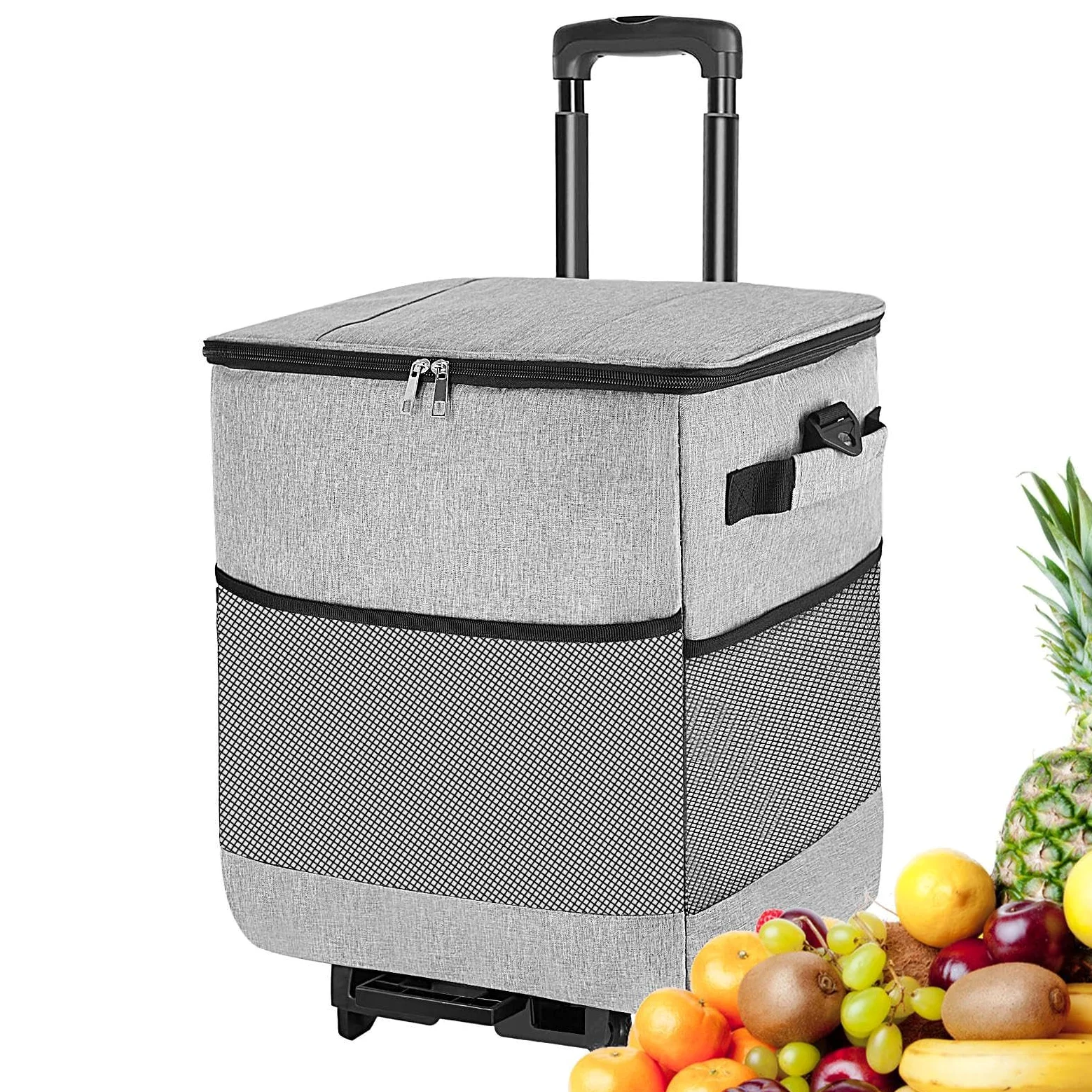 s con Ruedas Y Asas Portátil Antifugas Aislado Impermeable Reutilizable con | Bolsa isotérmica con ruedas Para Camping, Patio, Viajes, Exterior, Almuerzo, Picnic, , Pesca
