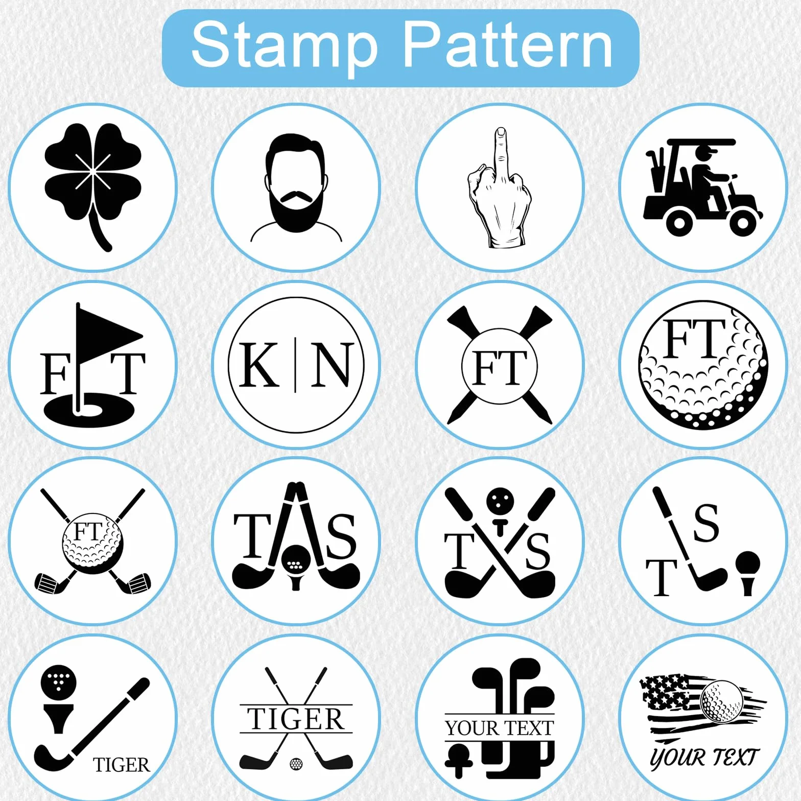 Personalizowany Stempel do Golfa z Nazwą lub Logo - Tusz Wodoodporny - Magnetyczny Klips