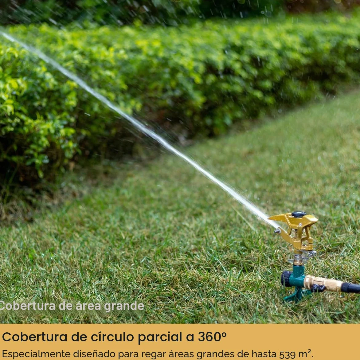 FANHAO Aspersor de Impacto con Base de Espiga Metálica, Sistema de Riego Impulsos, Que alcanza hasta 540 m², Ajustable y de Amplia Cobertura de 360 Grados