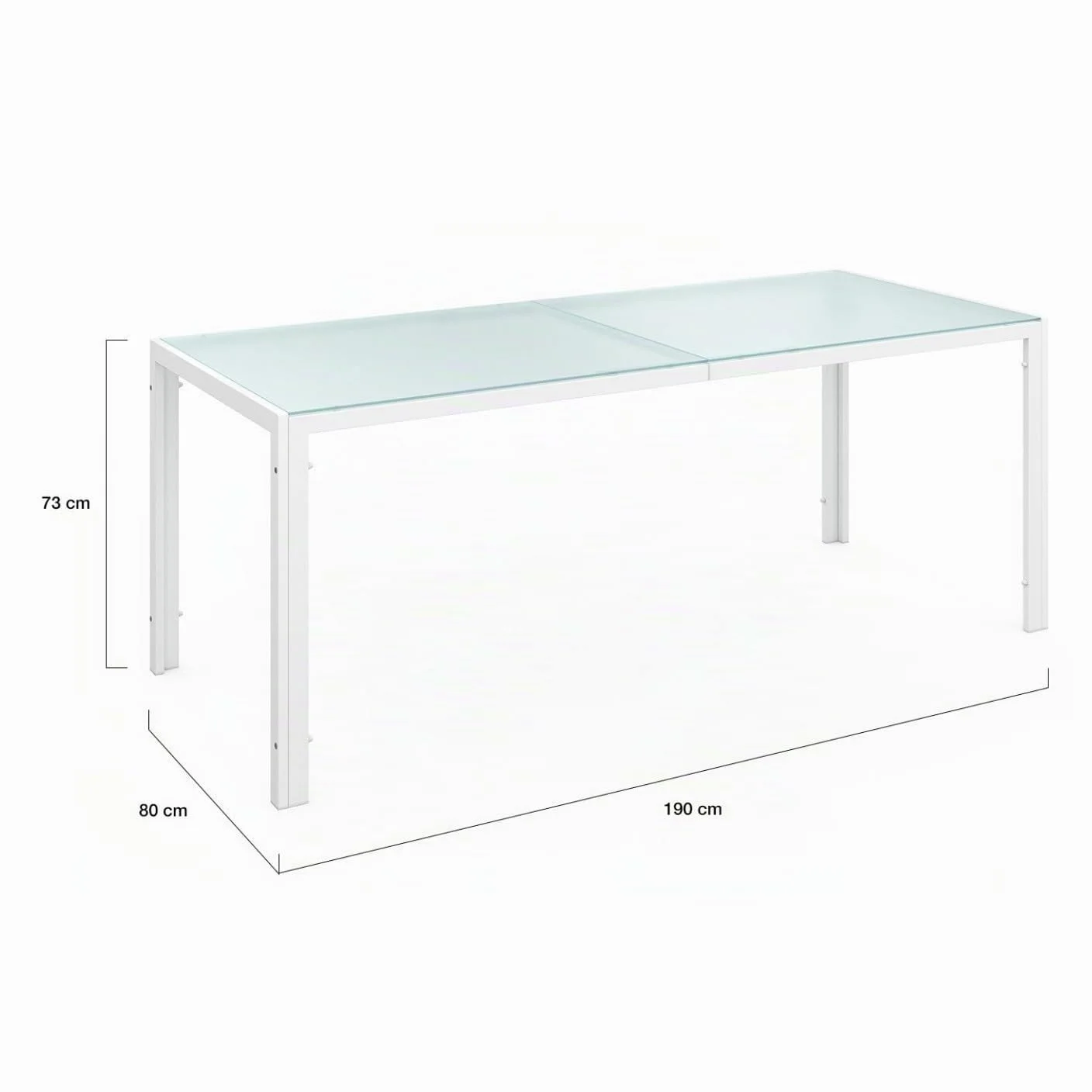 Salón de jardín Madrid Mesa 190 cm 8 sillas apilables blanco beige