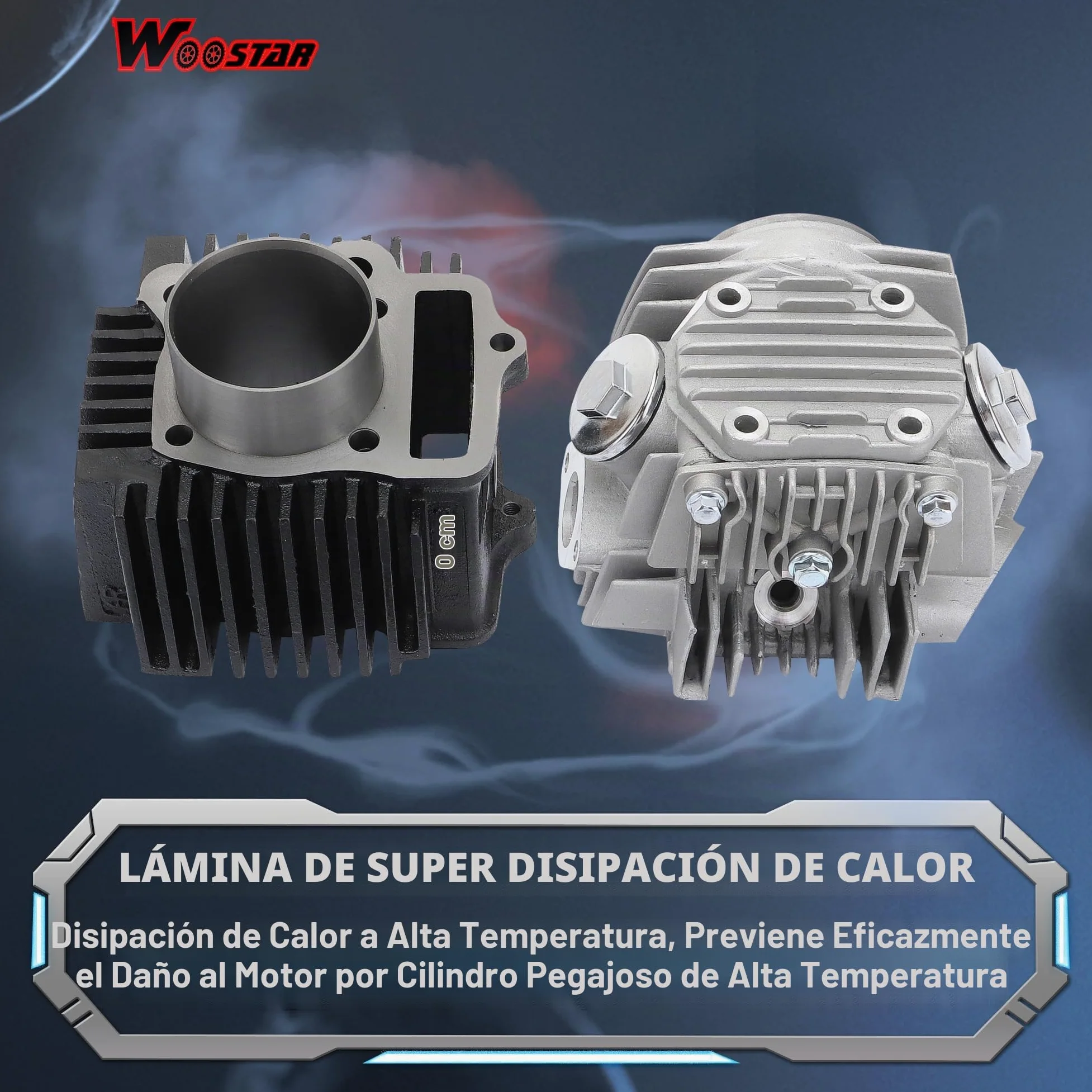 WOOSTAR 52.4mm Big Bore Cilindro y Pistón Completo Válvulas 66mm y Juntas Reemplazo para 4 Tiempos 110cc China Taotao Coolster Motor ATV Go Kart Dirt Bike