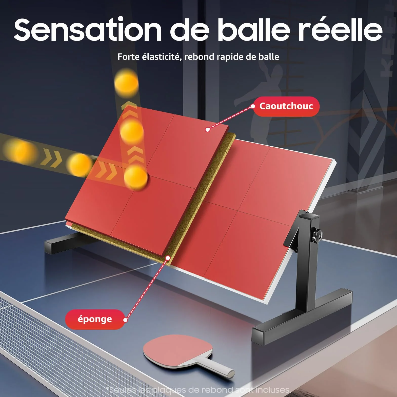 Tabla de Rebote de Tenis Mesa con 8 Bloques para Entrenamiento