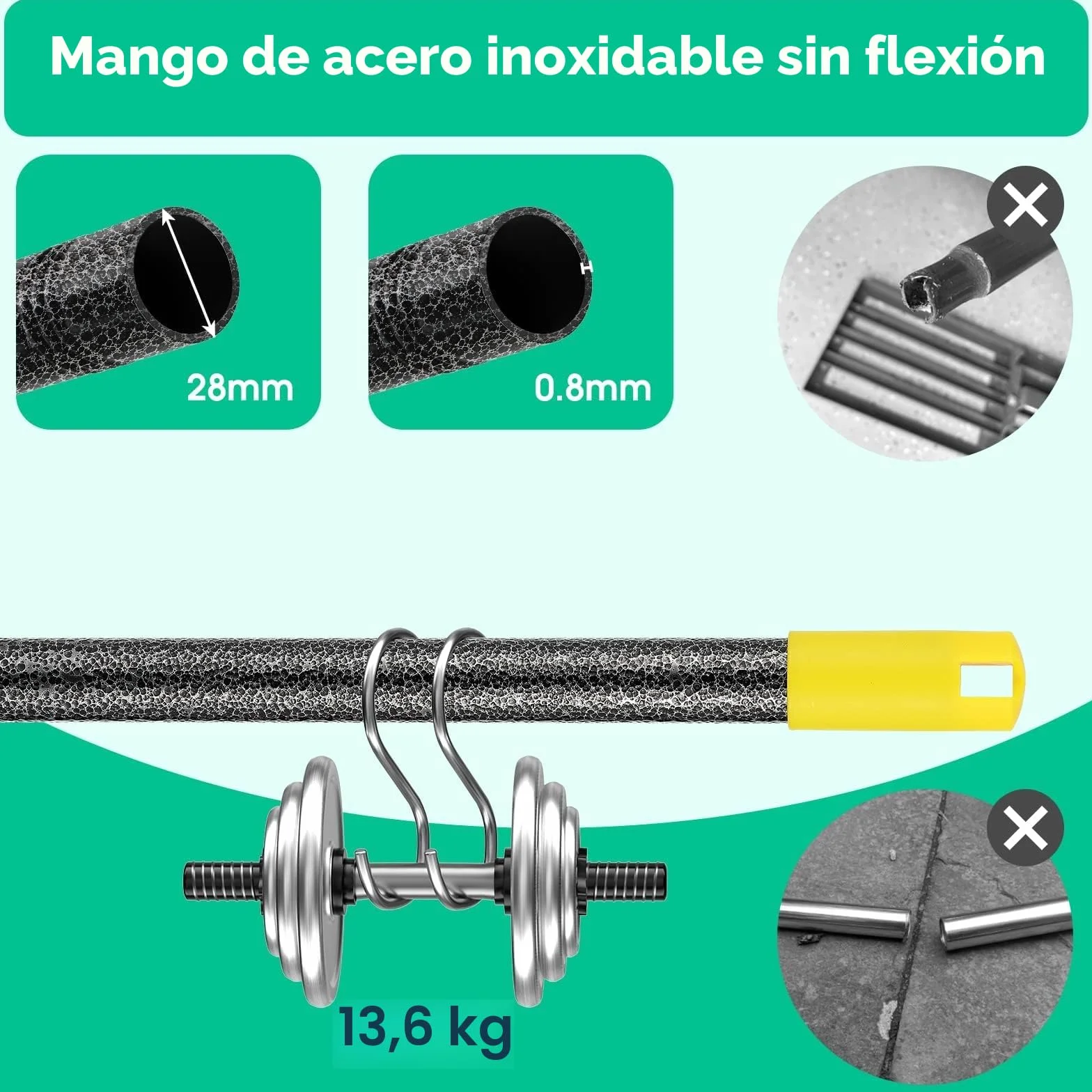 Rastrillo de Metal para Césped, 182 cm, Herramienta para Golf, Rasqueta de Acero Inoxidable, Jardín, Patio Trasero (25 x 43 cm)