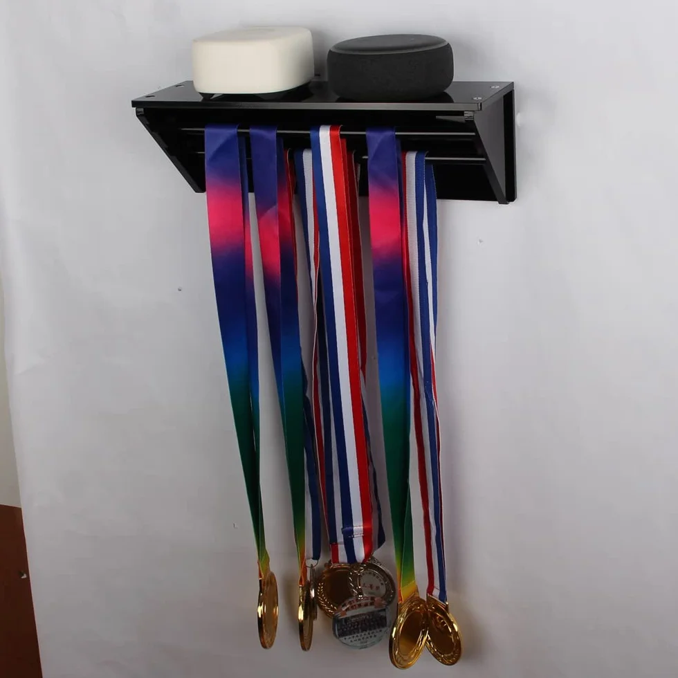 Soporte de medallas para exhibición de trofeos, 3.9 x 11.8 Pulgadas, Colgador de Pared