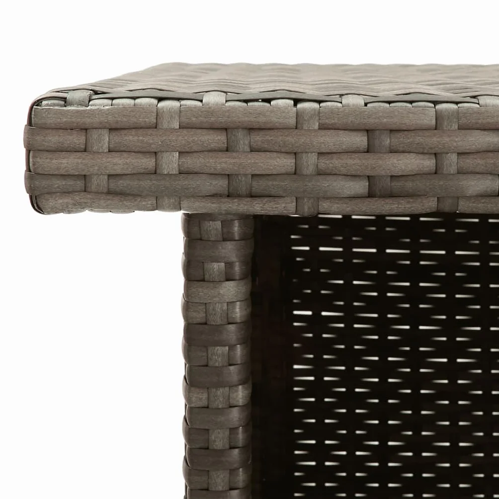 vidaXL Juego de Bar de jardín de 5 Piezas con Cojines ratán PE Gris, Mesa Alta y taburetes de Exterior, Juego de Bar, Juego de Muebles