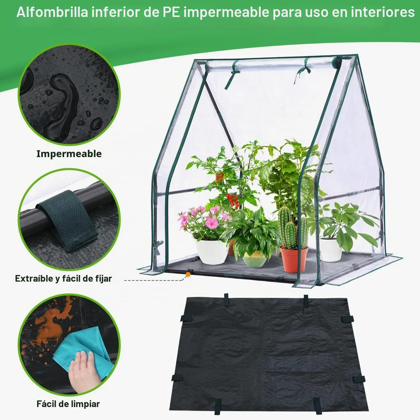 Ohuhu - Mini invernadero para interiores y exteriores: invernadero portátil con almohadilla impermeable para plantas pequeñas, germinación de vivero, 36 x 36 x 42 pulgadas, cubierta ligera para tienda