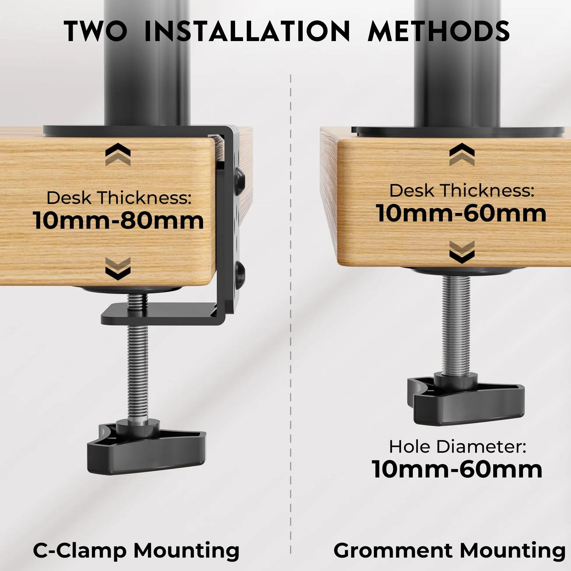 BONTEC Soporte Doble Monitor Vertical 13-34 Pulgadas VESA 75x75/100x100 10kg Brazo Inclinación Rotación Giro