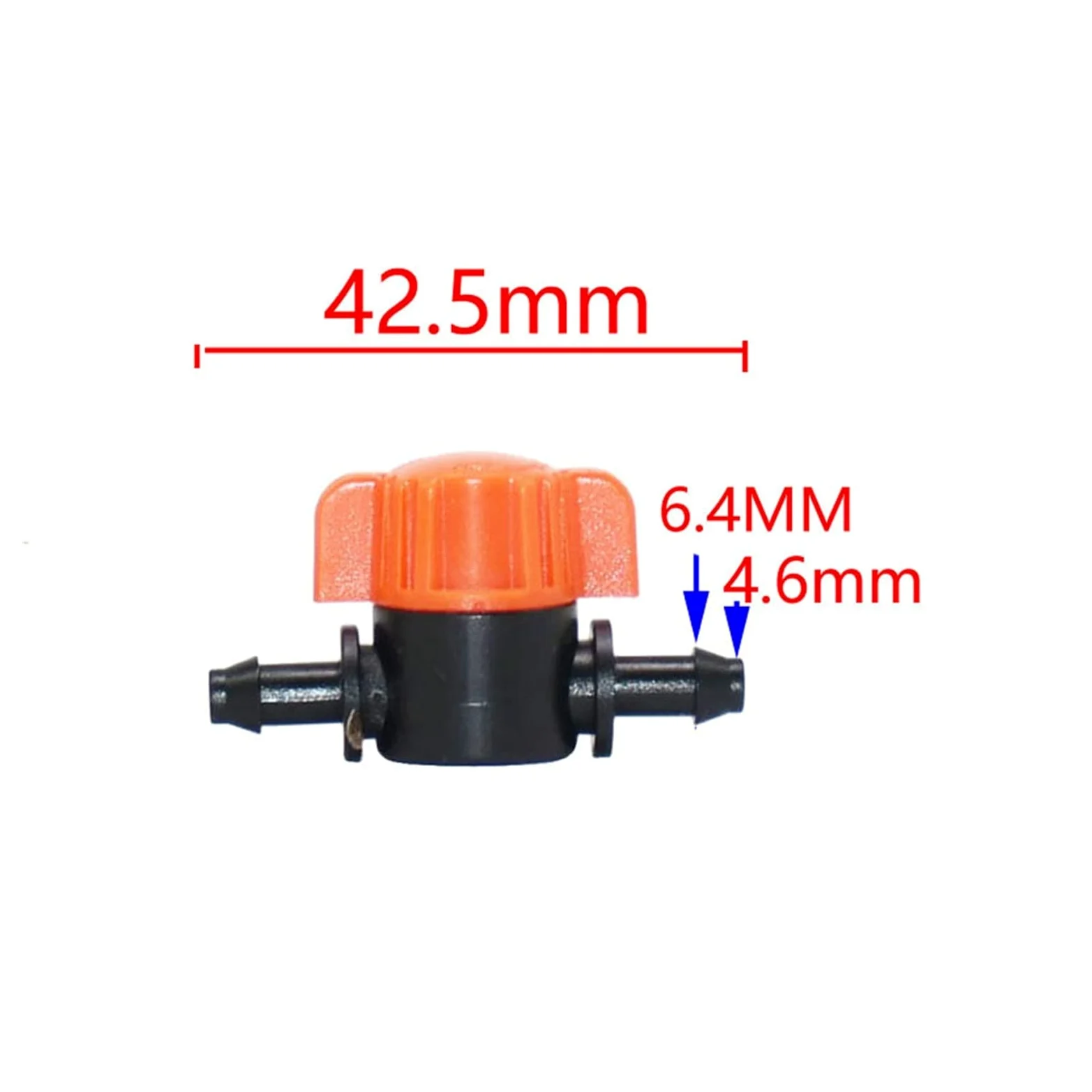 Accesorios para tuberías de riego, Accesorios for riego por Goteo, 100 Unidades, miniválvula de Acoplamiento Cierre, Conector for Manguera 4/7mm, grúa GardIrr, latón