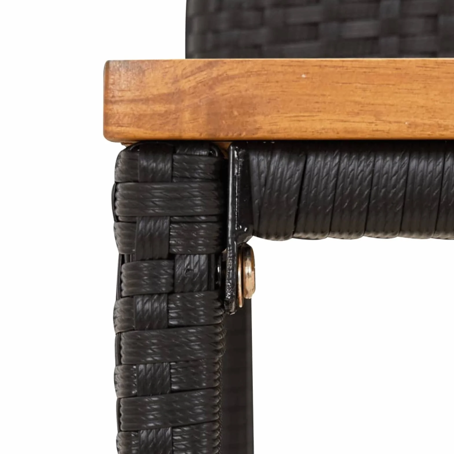 Mesa Bar y taburetes jardín 9 pzas Mesa Cocina con sillas Mesa Alta Exterior mesas Altas y taburetes Juego de Mesa de Bar Madera Acacia ratán PE Negro 3187688