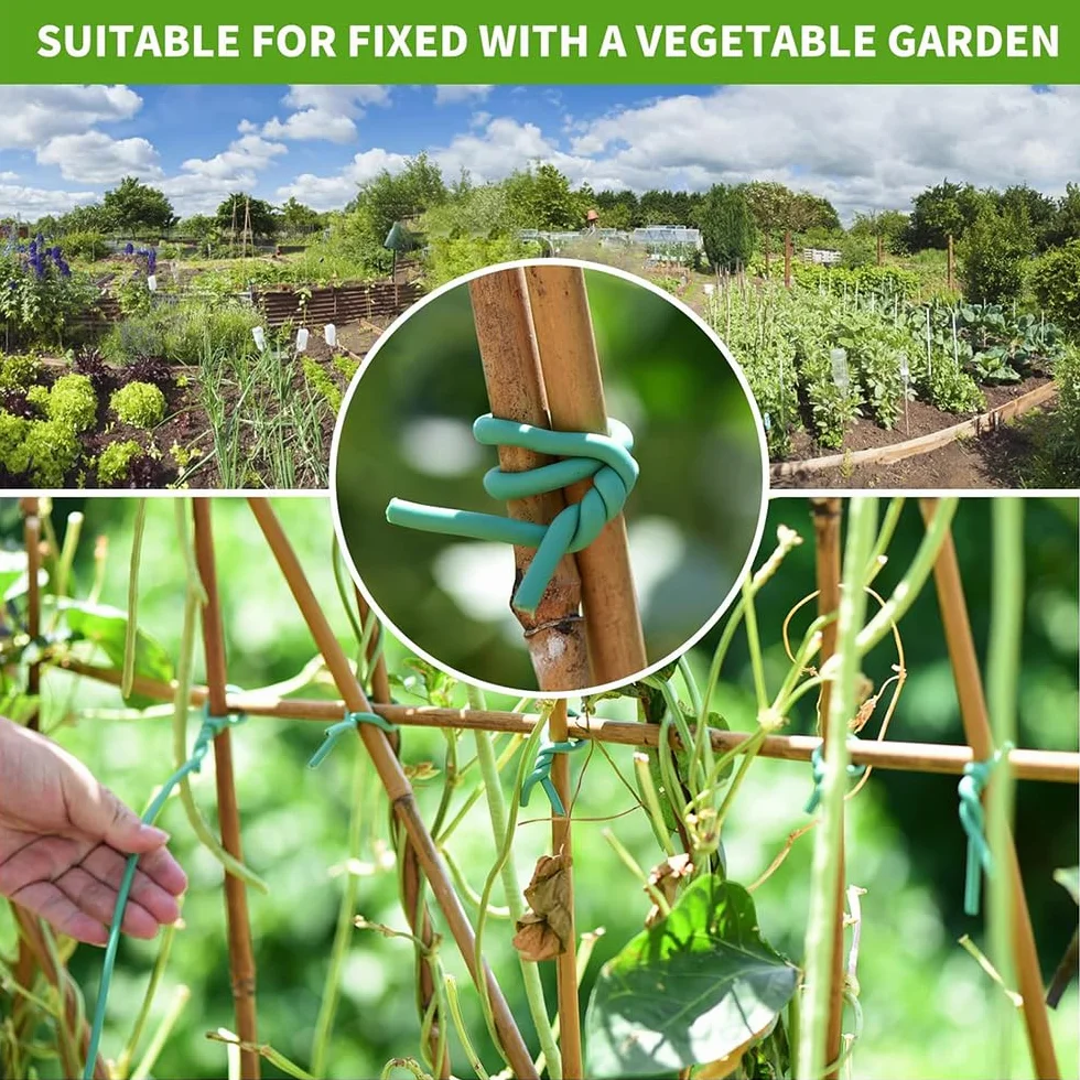 Alambre Plastificado Verde,2 Bobinas Alambre Jardin 3,5mm x 40m,Alambre Para Plantas Lazos,Alambre Para Jardinería Con Cortador,Ldeal Para Atar Rosales Trepadores y Soporte De Plantas En El Jardín