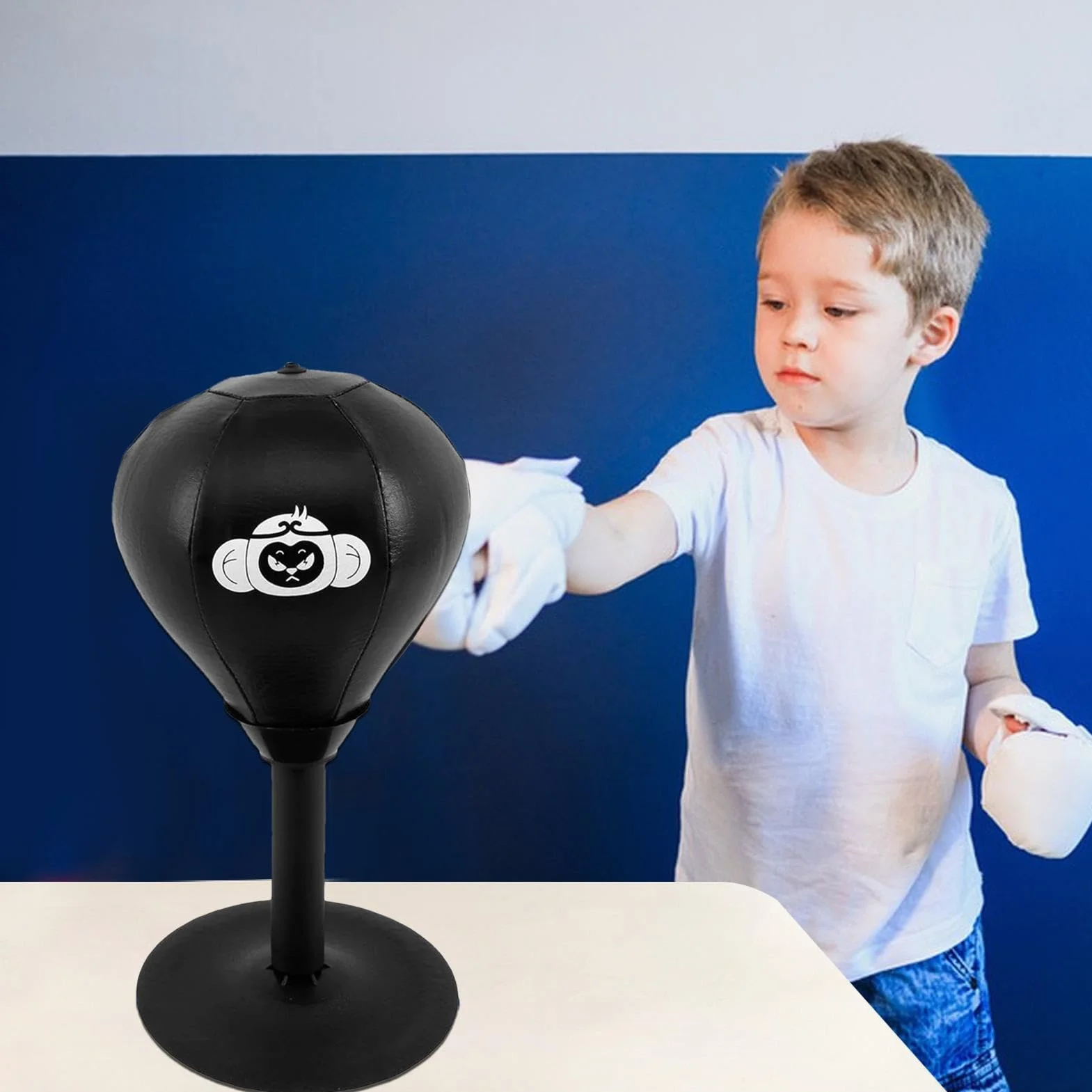 Saco de Boxeo de Escritorio con Ventosa, Fuerte Succión, Juguete de Relajación para Niños