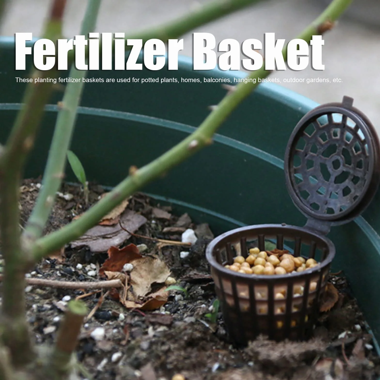 50 Piezas Cesta de Fertilizantes BonsáIs de PláStico, Cesta de Fertilizante PortáTil con Tapa Cultivo Fertilizante Caja de Contenedores Herramienta de Bonsai PortáTil para Flor de Planta