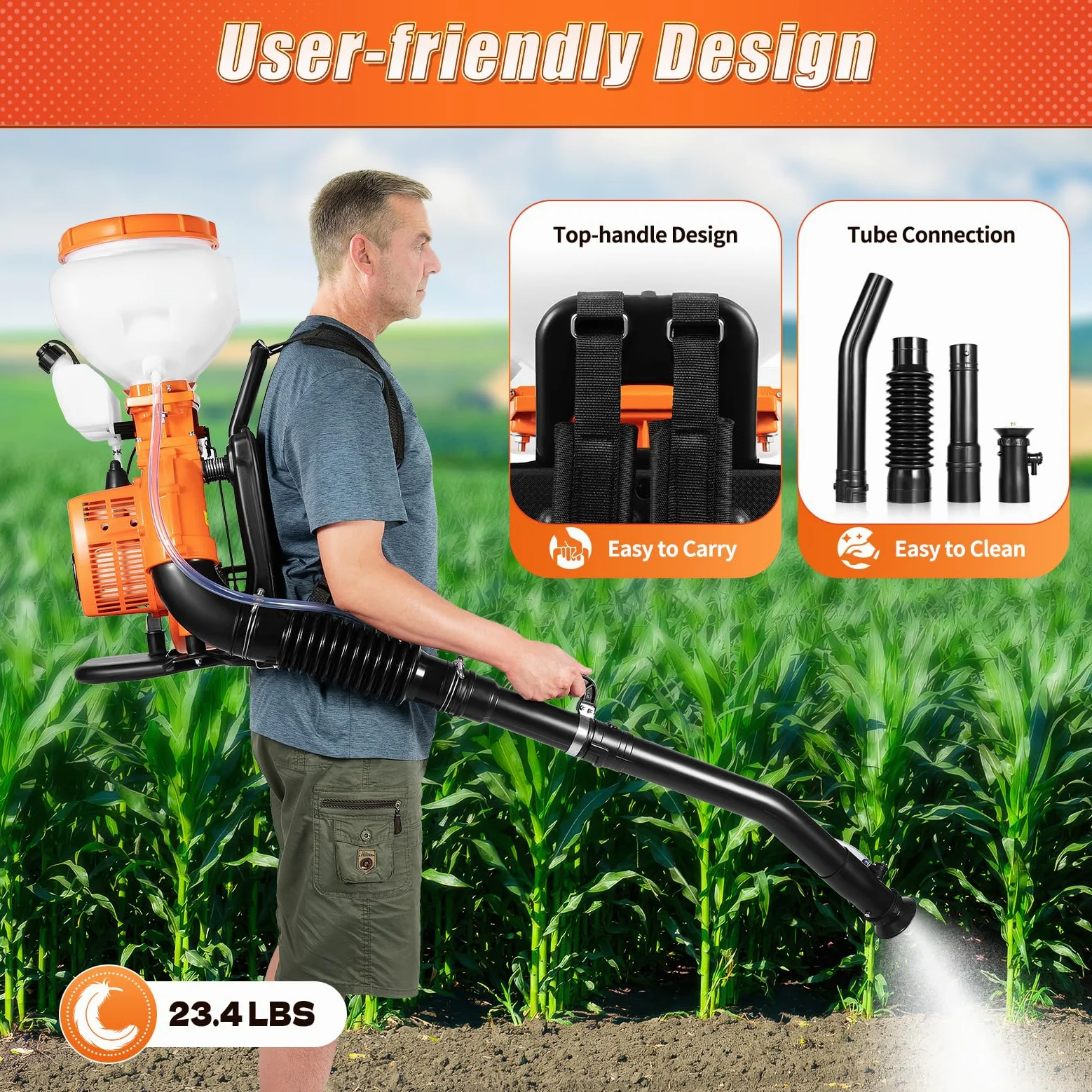 Pulverizador de motor de gasolina de 14 l, pulverizador de motor, pulverizador de motor de 12 m, 7500 rpm, pulverizador a presión para cobertizos de verduras, huertos, jardines