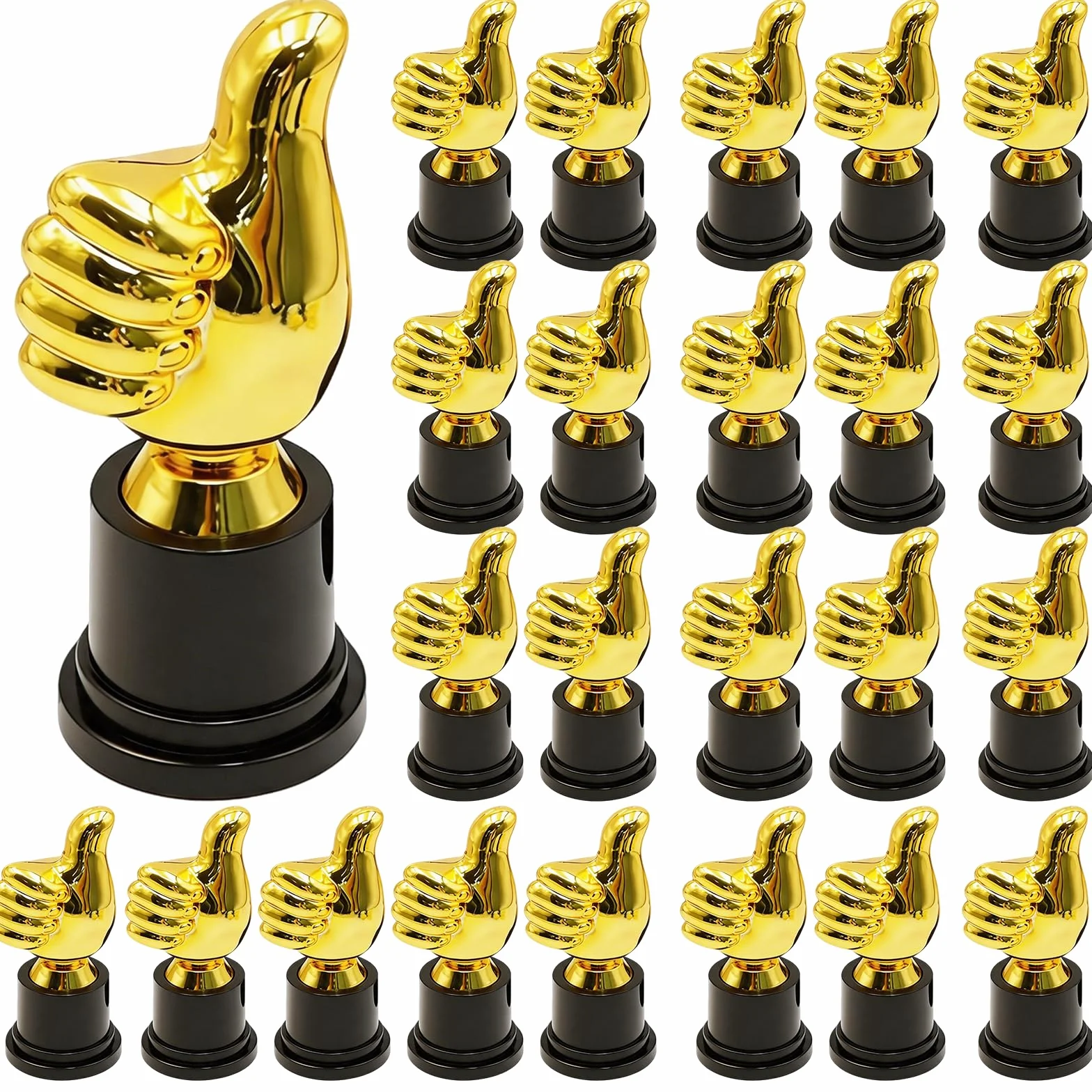 Trofeo de Pulgar Dorado 5x13cm Plastico Oro Ceremonias Premiacion 24 Piezas