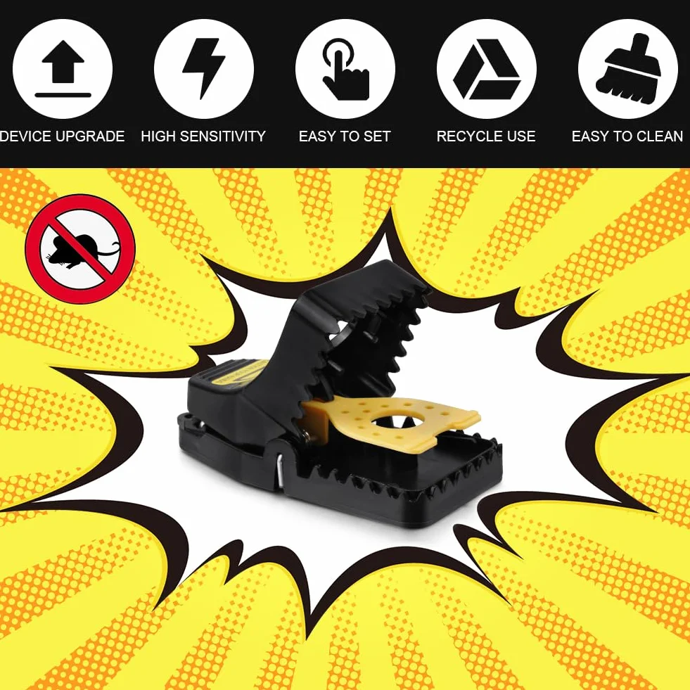Flintronic Rat Trap, 6 PCS Trampas para Ratones, Juego de Trampa para Ratones con Cebo, Trampas para Rata,Trampa Reutilizable para Ratón, para del Hogar/Ático/Garaje/Interiores y Exteriores