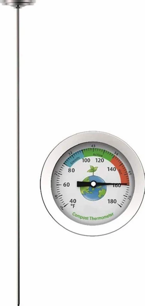 Termómetro de Suelo de Acero Inoxidable portátil Termómetro de Suelo Celsius Medición de jardín Patio 40-180 Dial Temperatura Duradera