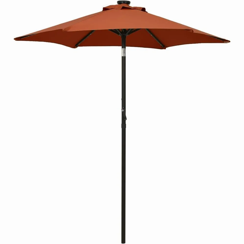 vidaXL Sombrilla con Luces LED Aluminio 200x211cm Parasol Toldo Multicolor