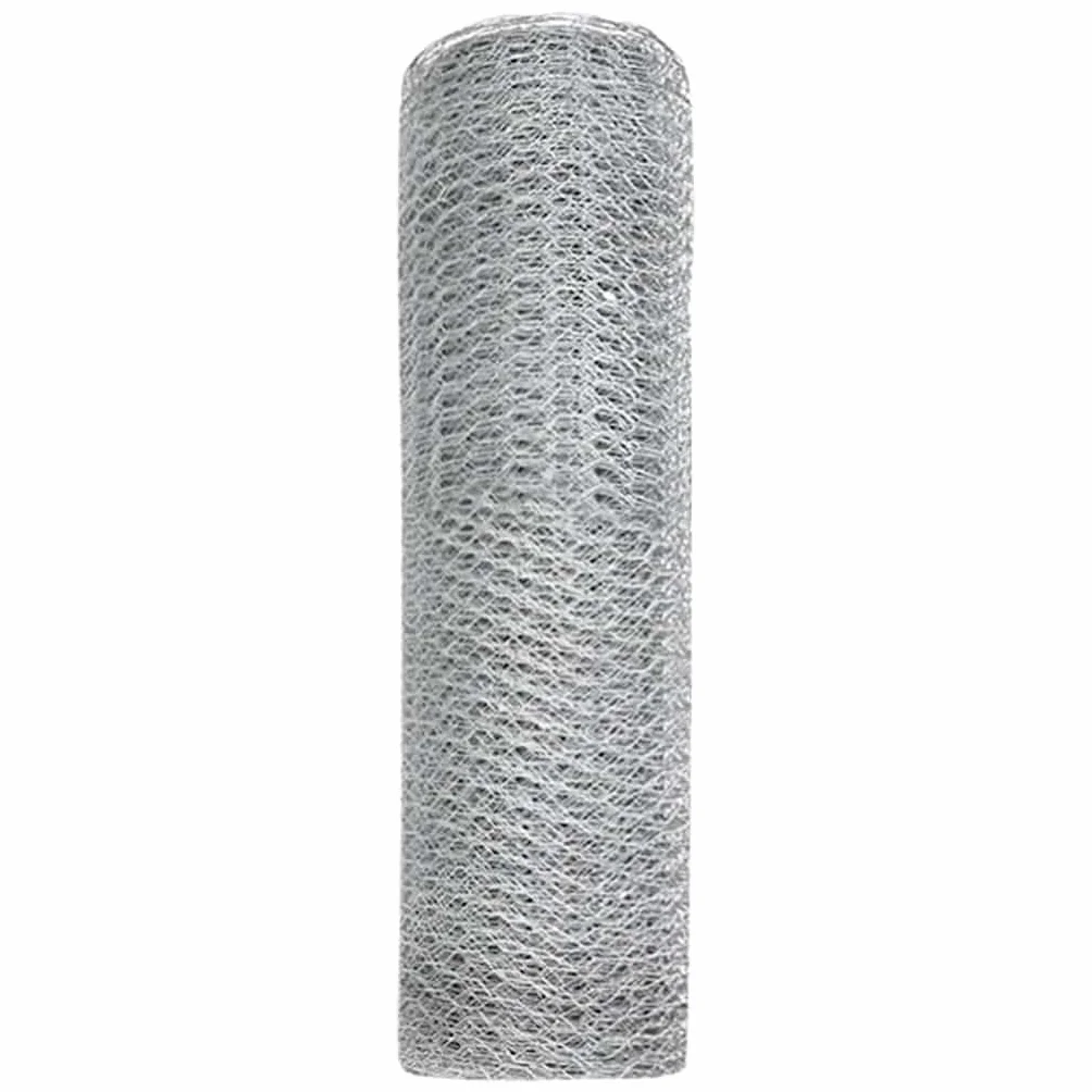 Cerca Hexagonal Plateado 0,5 x 100 m Acero galvanizado para gallineros y huertos,Protege Animales pequeños,Uso Exterior Seguro y versátil Tamaño de Malla 13 mm