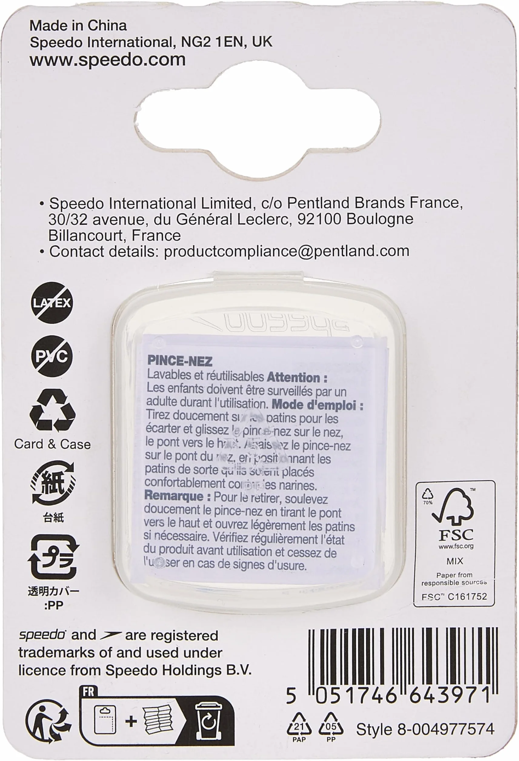 Speedo Competition Swimming Nose Clip
