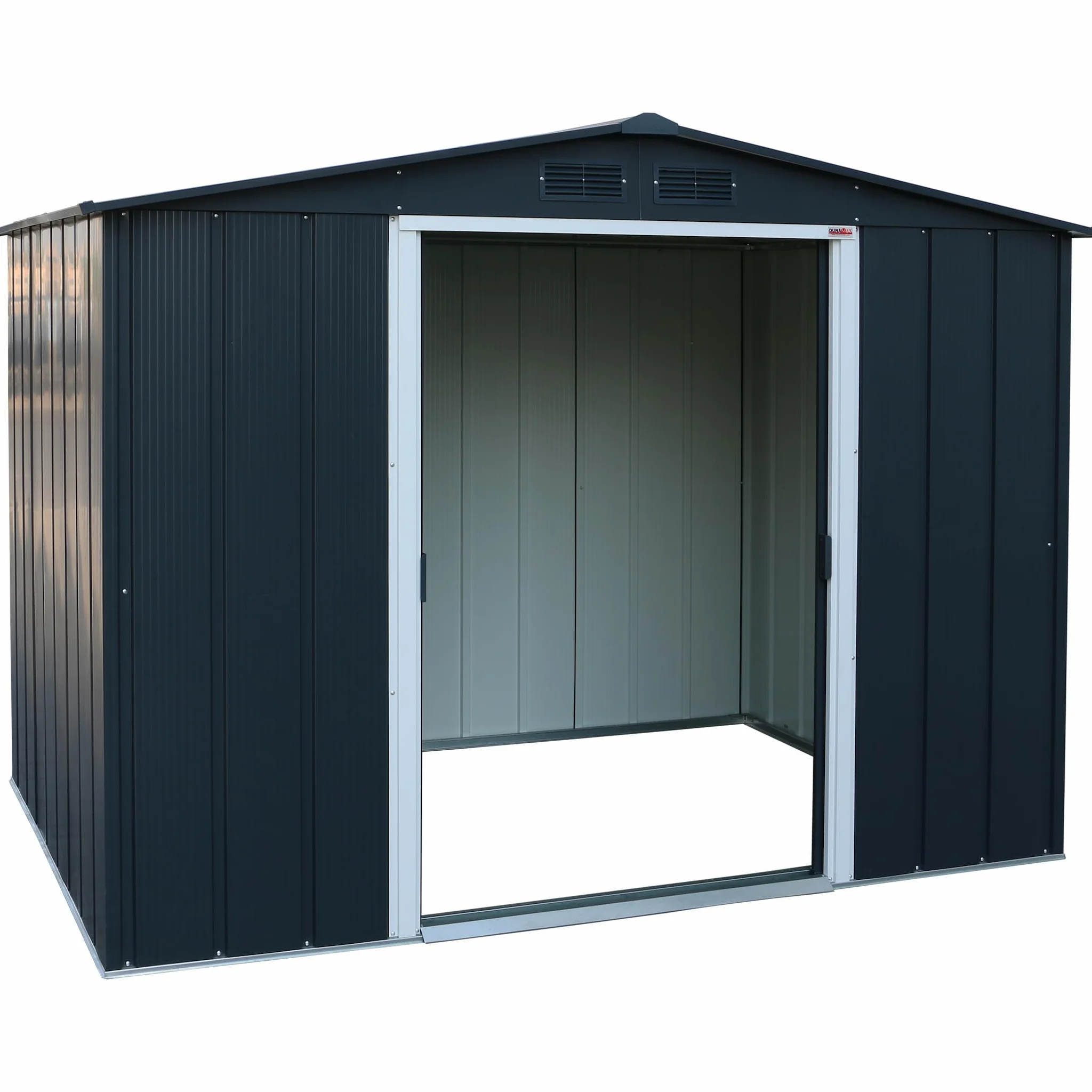 Duramax - caseta cobertizo jardín - ECO ALTEA 8X6 - Metal - color gris antracita - 2.62 x 1.82 x 1.91 metros
