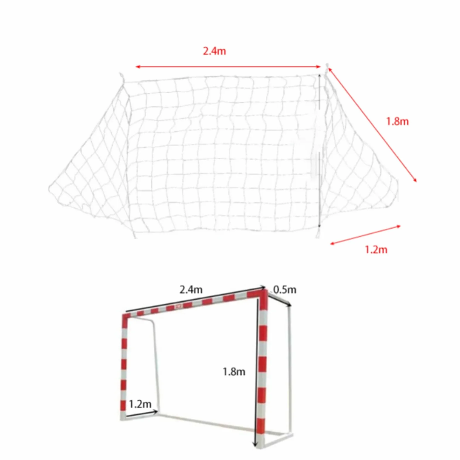 DEWIN Red de Portería de Fútbol, Red de Repuesto 8x6ft para Entrenamiento