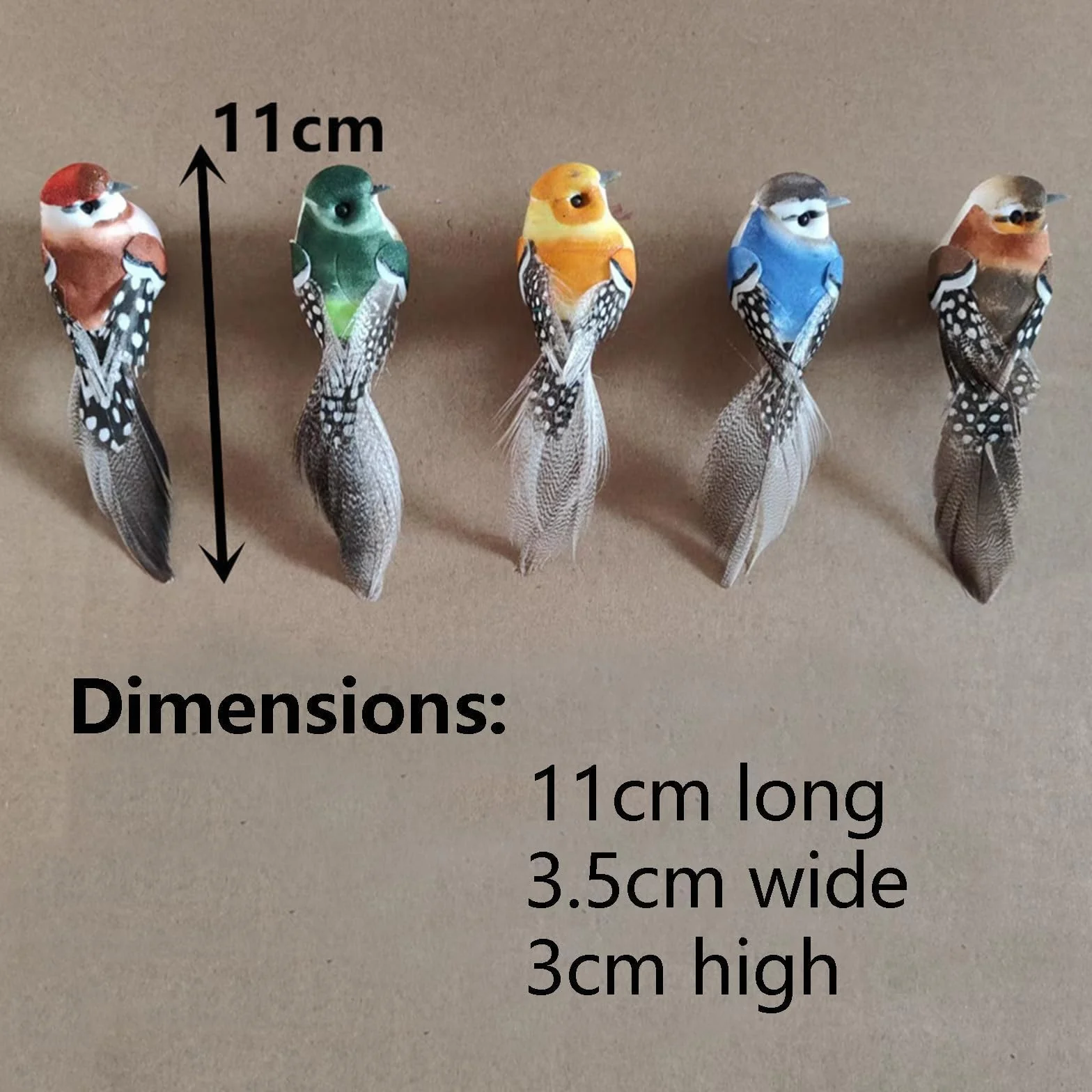 5 Piezas Pajaros Decorativos Pájaros de Imitación con Plumas Pájaro Decorativo Colorido Pájaro Decorativo con Pinza para Manualidades DIY Decoración Jardín de Casa Adorno de Fiesta de Boda