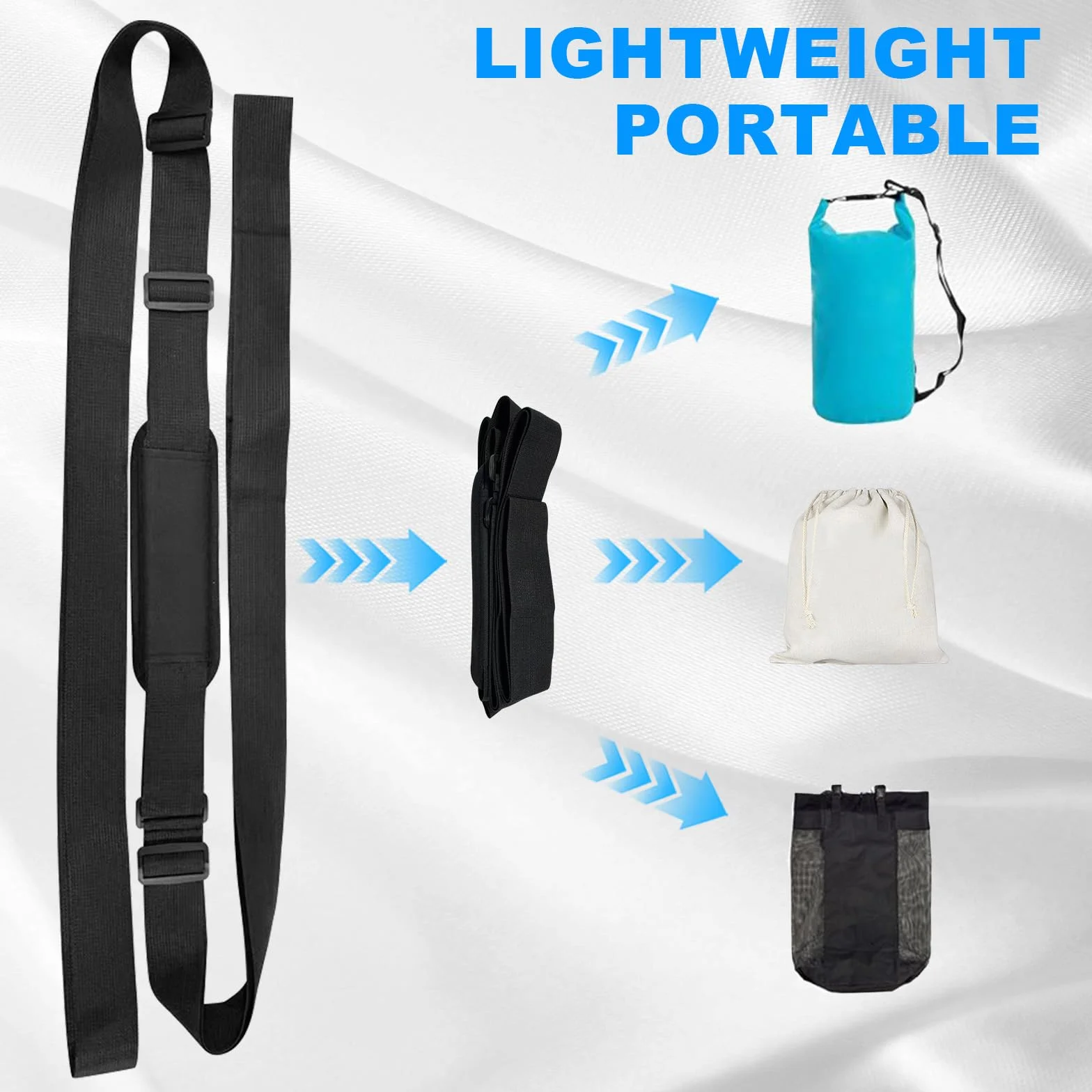 Correa de Transporte Tabla de Surf Ajustable Nylon Resistente al Desgaste Negro