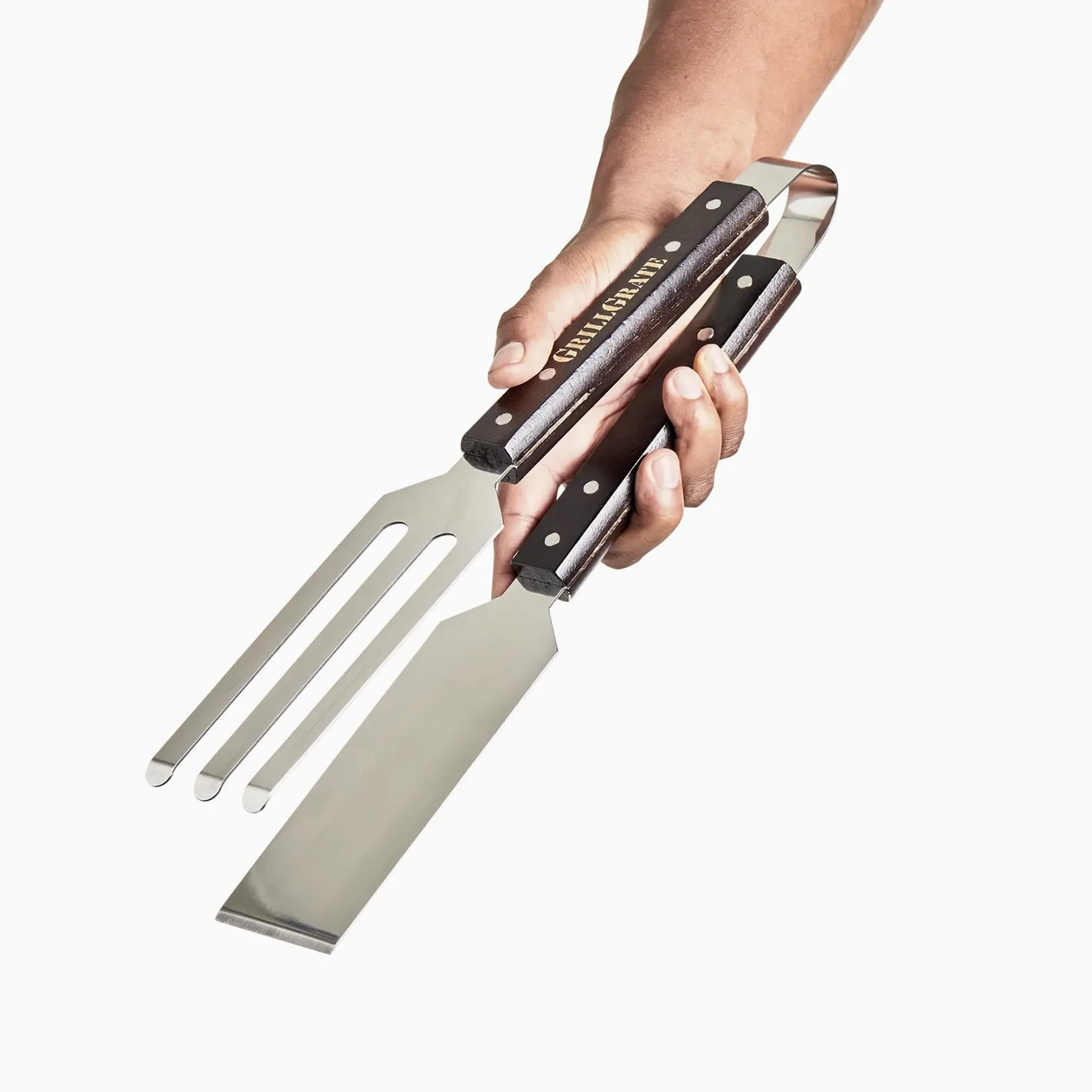 GrillGrate - The ComboTong - Pinzas para asar - Espátula para parrillas - Combo pinza y espátula - Herramienta de parrilla