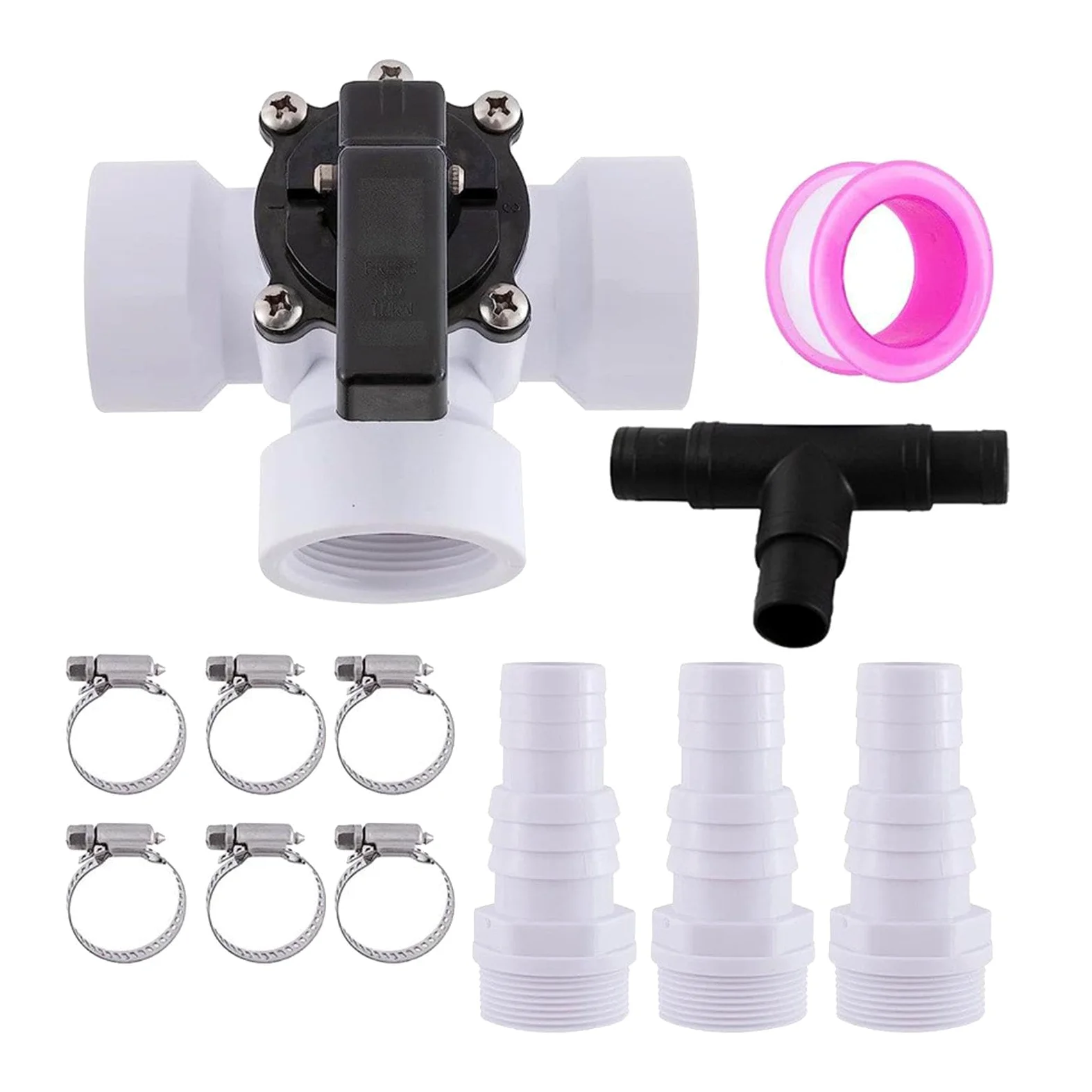 Adaptador de Manguera con válvula desviadora de Piscina, práctico y desviador de 3 vías para una práctica conexión de tubería de PVC.