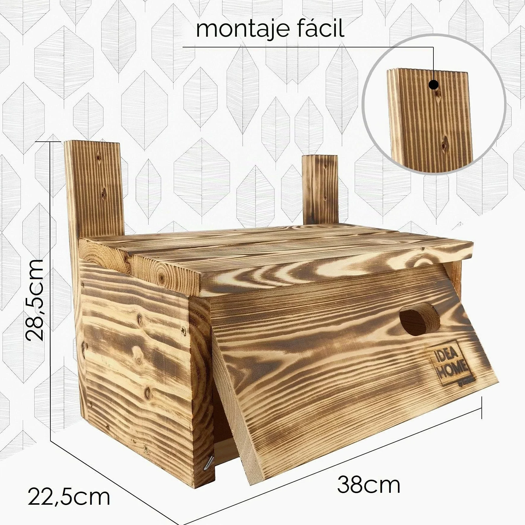 Leviatan APUS Caja Nido Maciza para Vencejos, Totalmente Retorcido, Casita para Pájaros para Jardín, Resistente a la Intemperie, sin Procesar, Listo para Usar, no Requiere Montaje