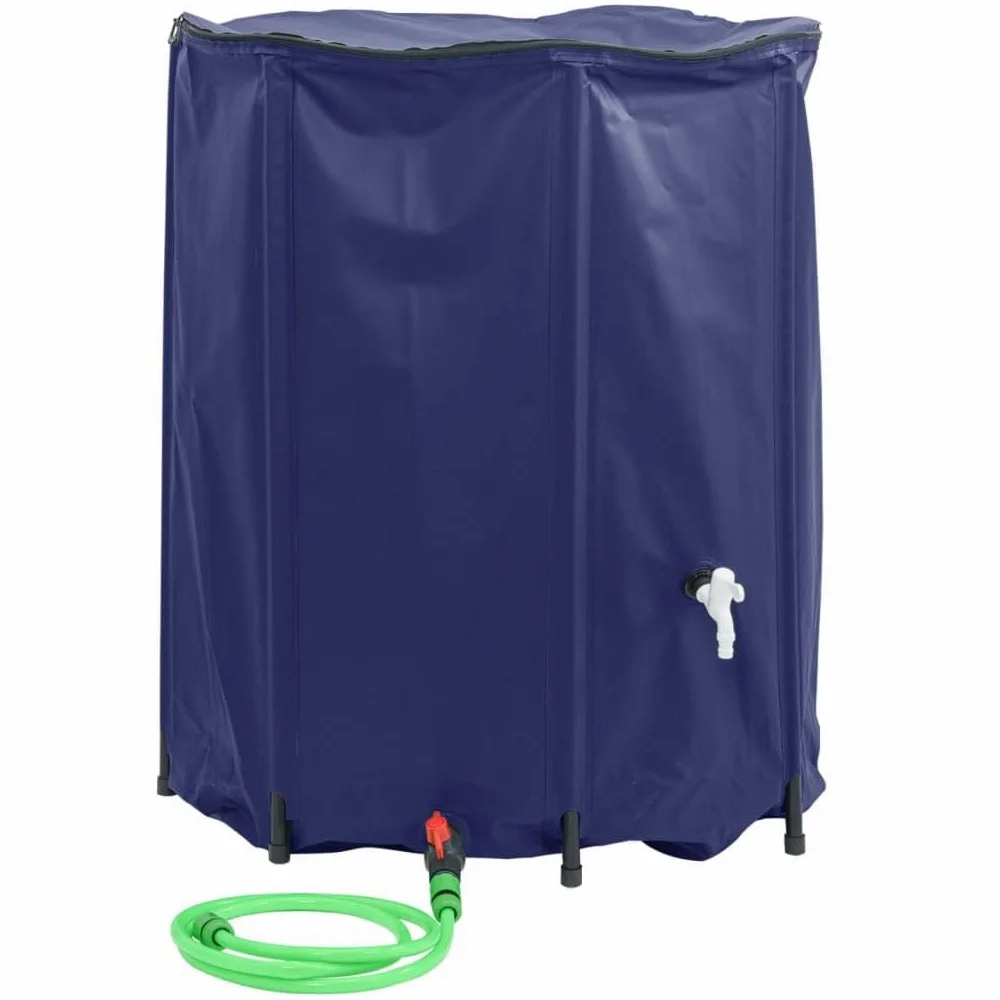 Depósito de agua plegable con grifo de PVC de 1250 L para jardín y exterior
