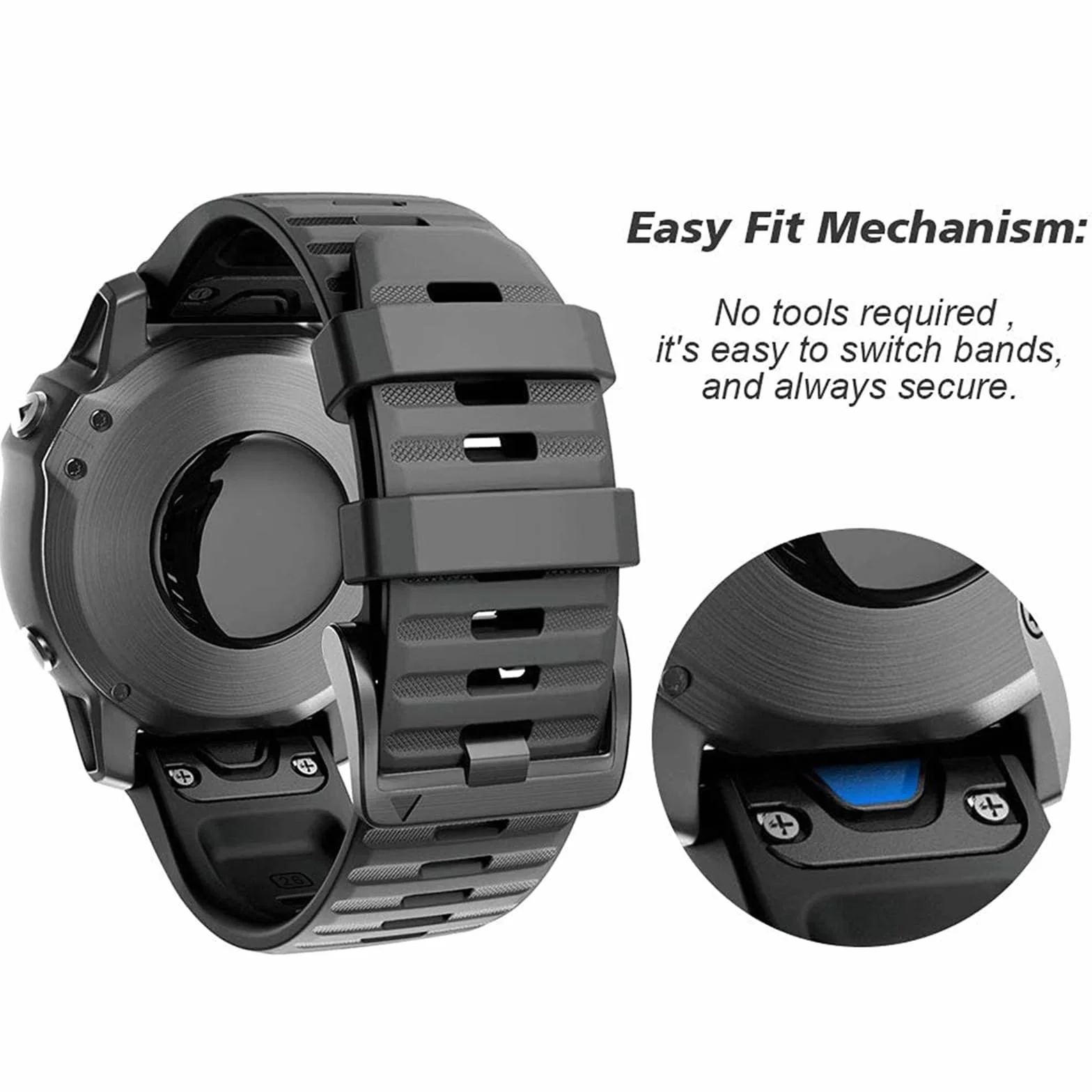 NotoCity Pasek do Garmin fenix 6x/6x Pro 26mm, Fenix 5x/5x Plus/7x/7x Pro, Fenix 8/8 Pro 51mm, 3/3 HR, Quatix 7X, Epix Pro 51mm
