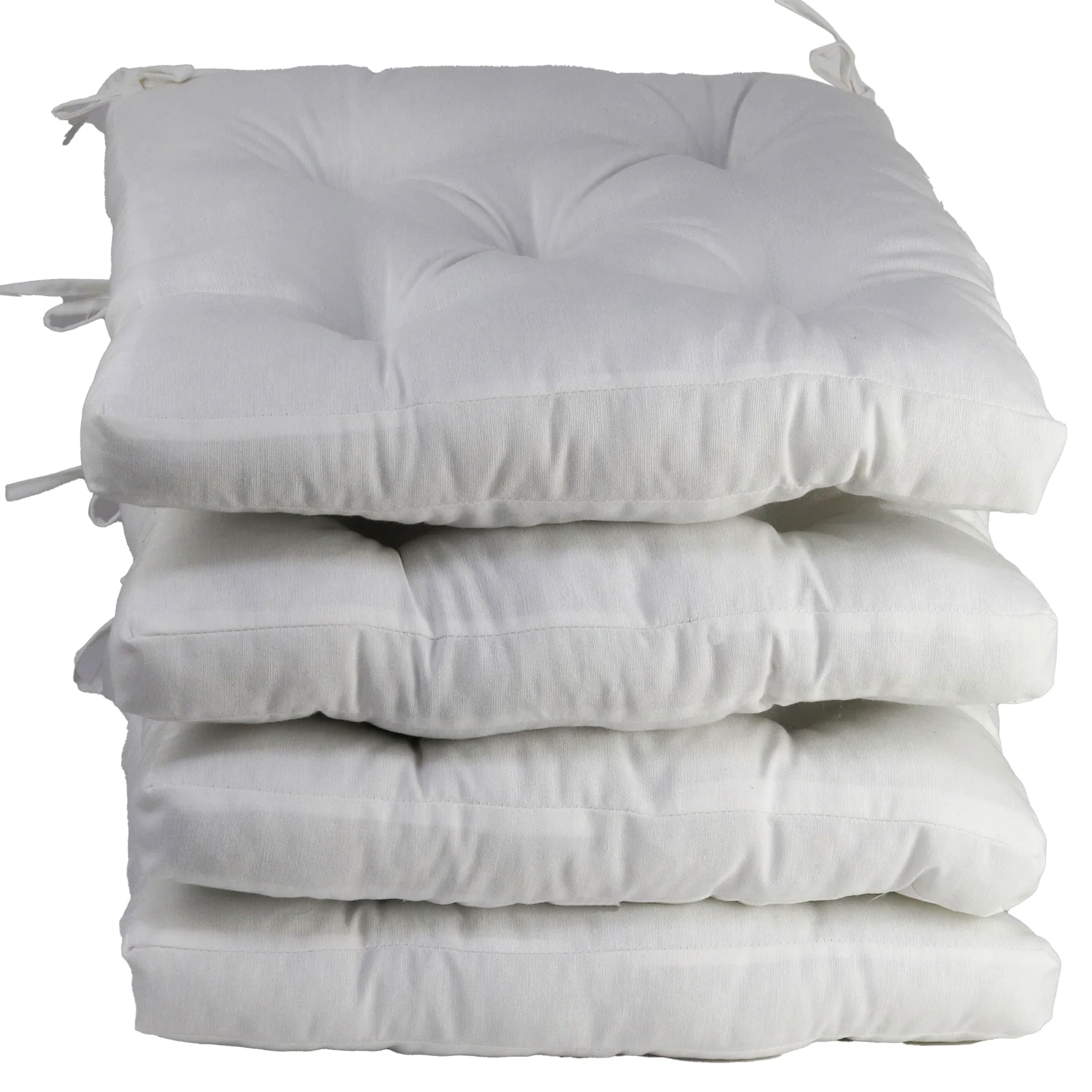 various Pack 4 Cojines para Silla，Cojin de Asiento Decorativo Funda de Poliéster y Relleno de Fibra Hueca 50x50x5cm,Ideal para Comedor, Terraza, Salón y Restaurante,Color Blanco