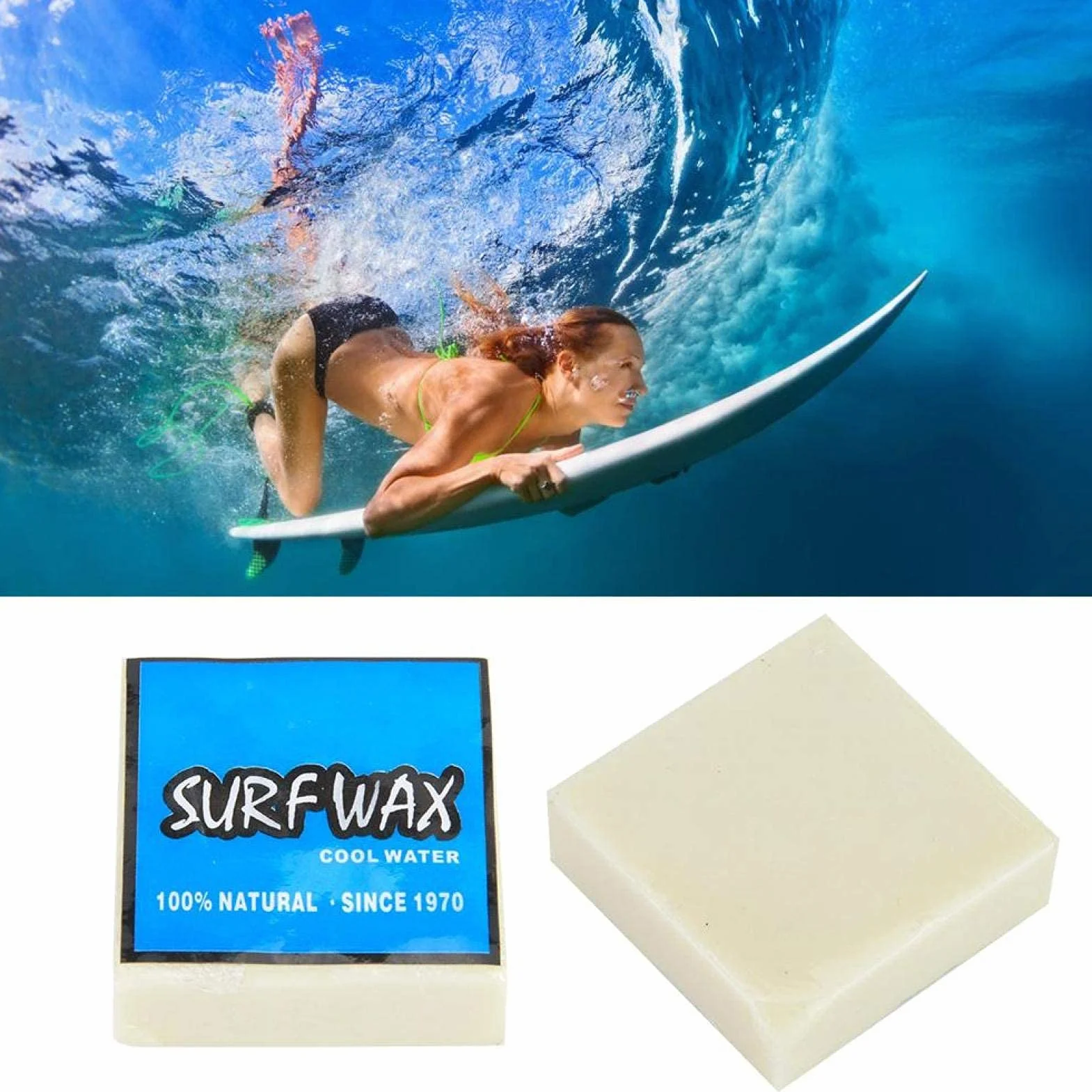 Alomejor Surfboard Wax Antideslizante Cera para Skateboard Skimboard (Blue)