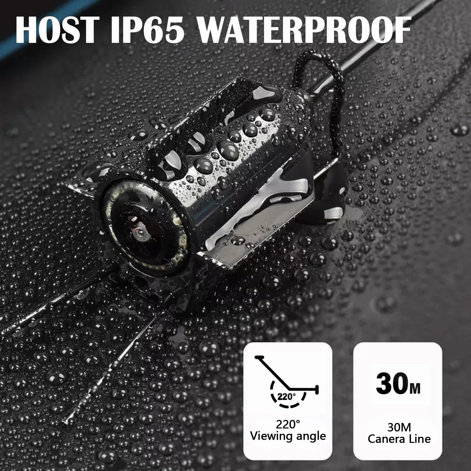 Cámara de Pesca Submarina IP65 Impermeable 5" Pantalla IPS 8000 mAh 30M Cable 220° Visión Nocturna Gran Angular