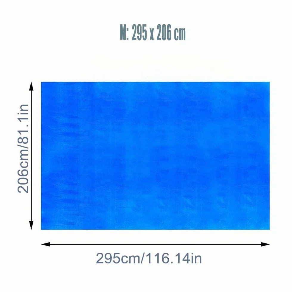 Alfombrilla Rectangular para Piscina Azul, Paño de Piso Plegable para Piscina Protector de Suelo Piscina Adecuado para Piscinas, Hinchables y Piscinas para Niños 295 x 206cm