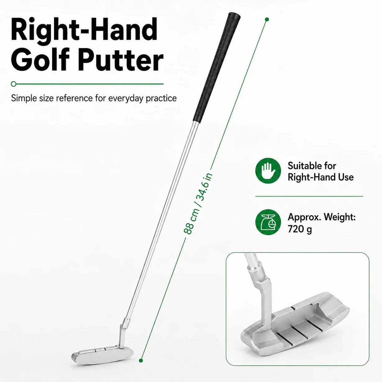 Juego de Putter de Golf para Niños con 2 Pelotas y Bolsa