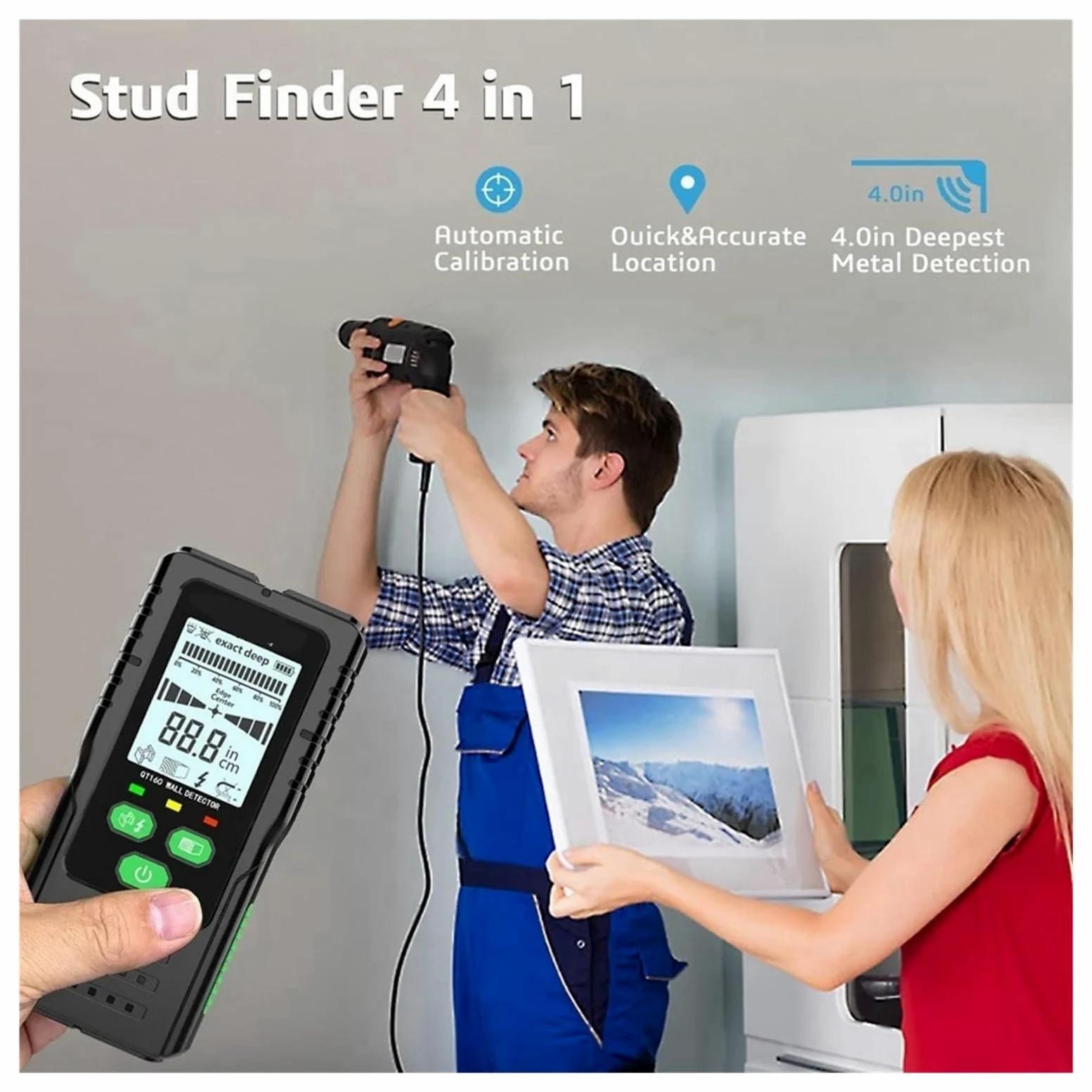 Detector Vigas Buscador De Vigas De Pared, Escáner, Buscadores De Vigas Magnéticas, Detector De Cables De CA De Tuberías De Vigas con Imán De Madera Y Circonio