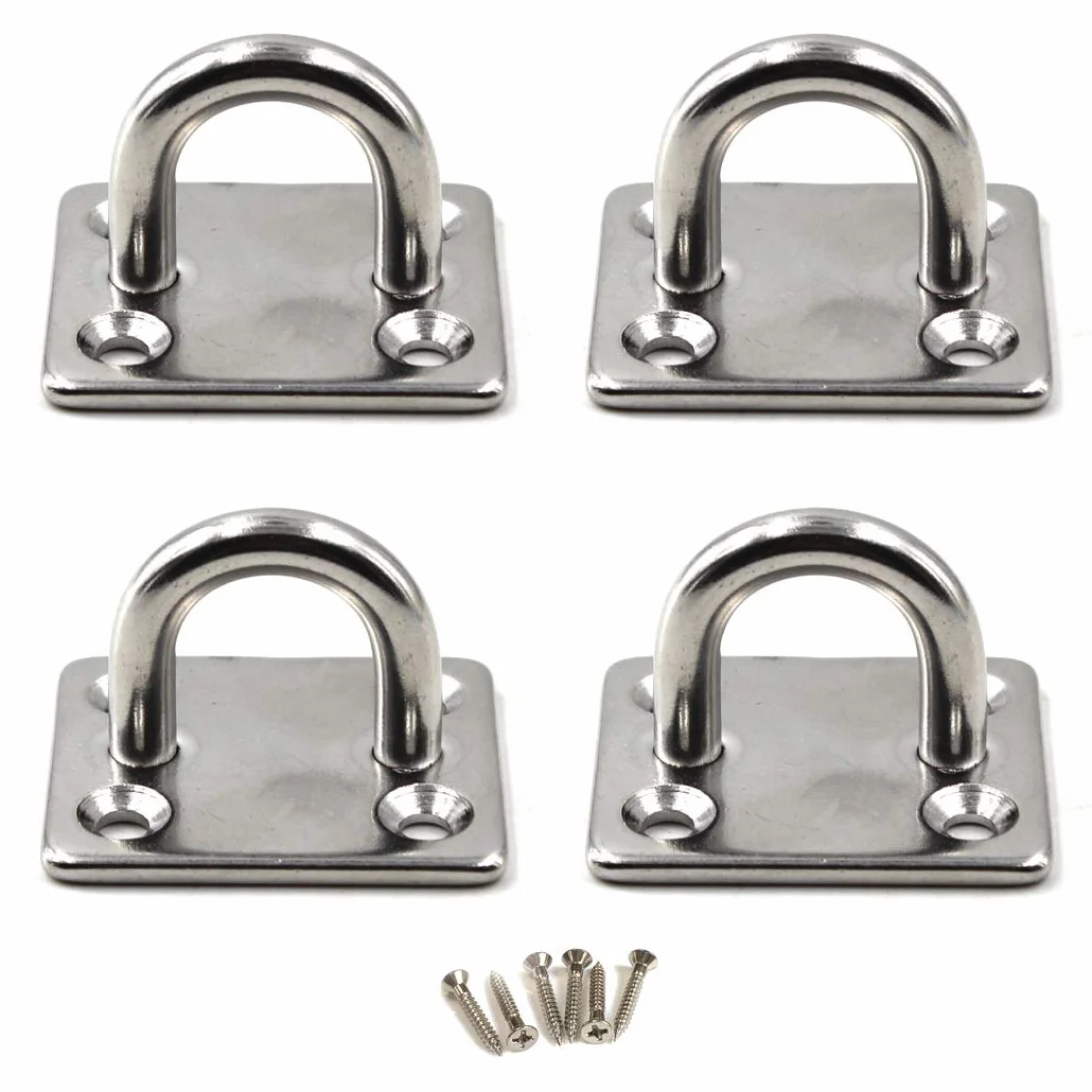 M8 Gancho para techo Gancho de pared de acero inoxidable 304 para yoga y hamaca Paquete de 4 (tornillos incluidos)